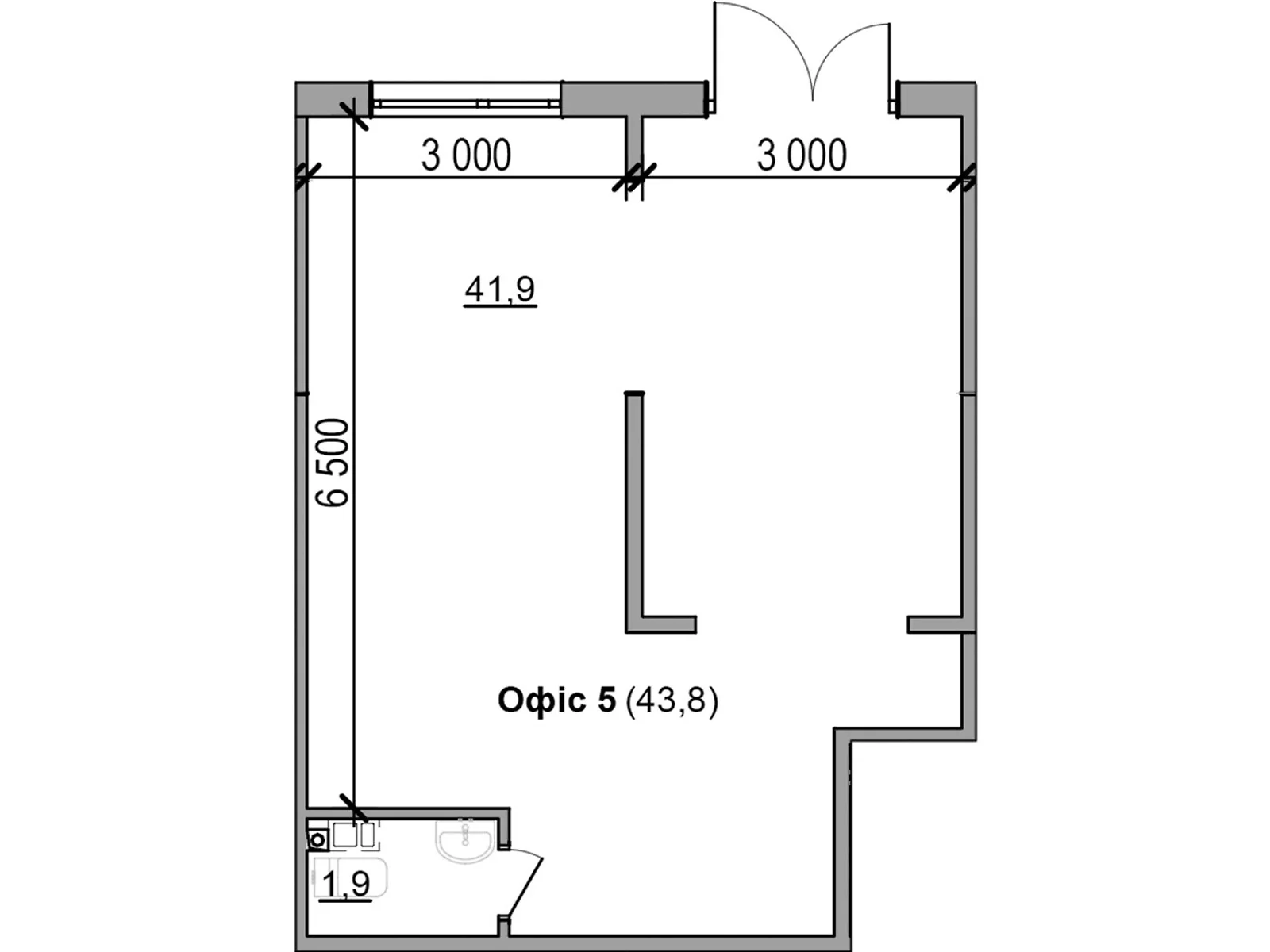 Продається офіс 43.8 кв. м в бізнес-центрі, цена: 44676 $ - фото 1