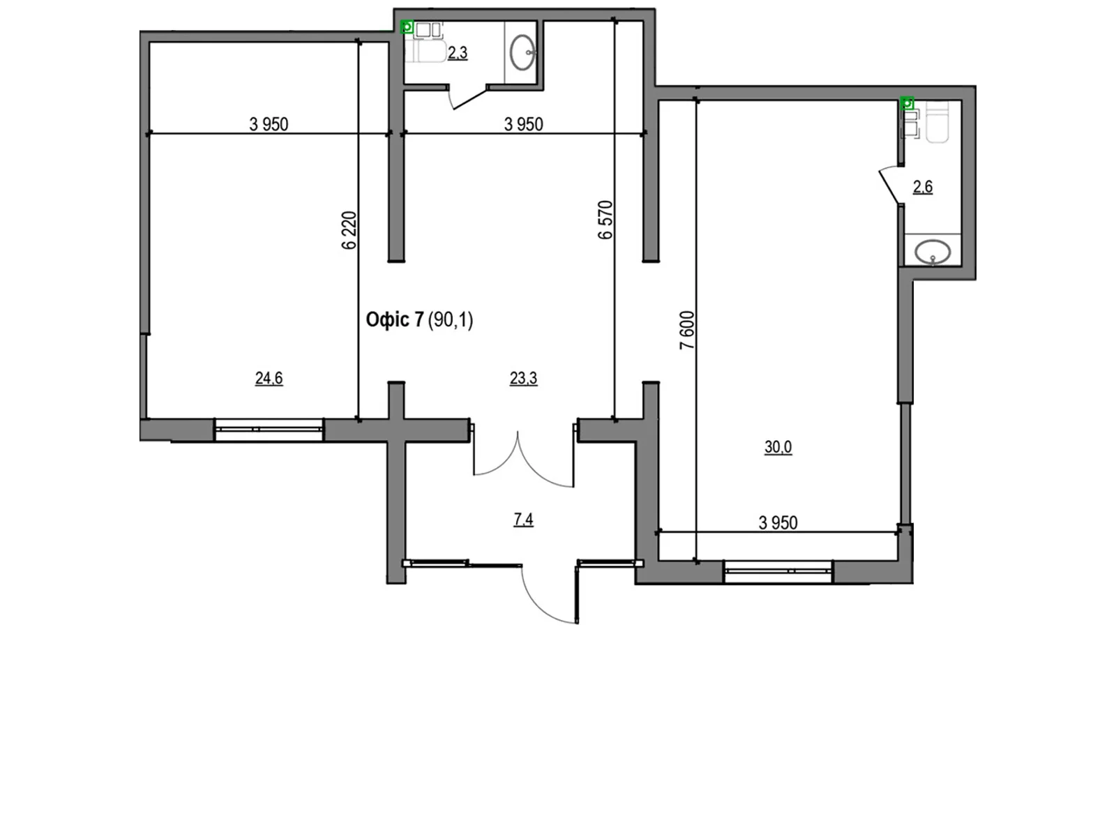 Продається офіс 90.1 кв. м в бізнес-центрі, цена: 81541 $ - фото 1
