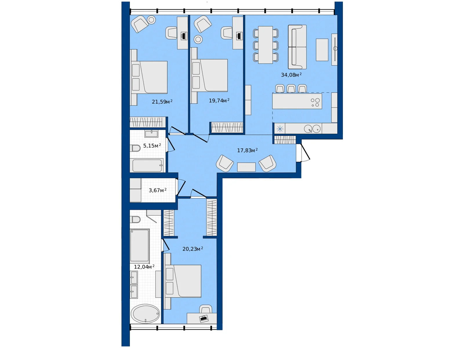 Продается 3-комнатная квартира 132.61 кв. м в Хмельницком, ул. Озерная, 20 - фото 1
