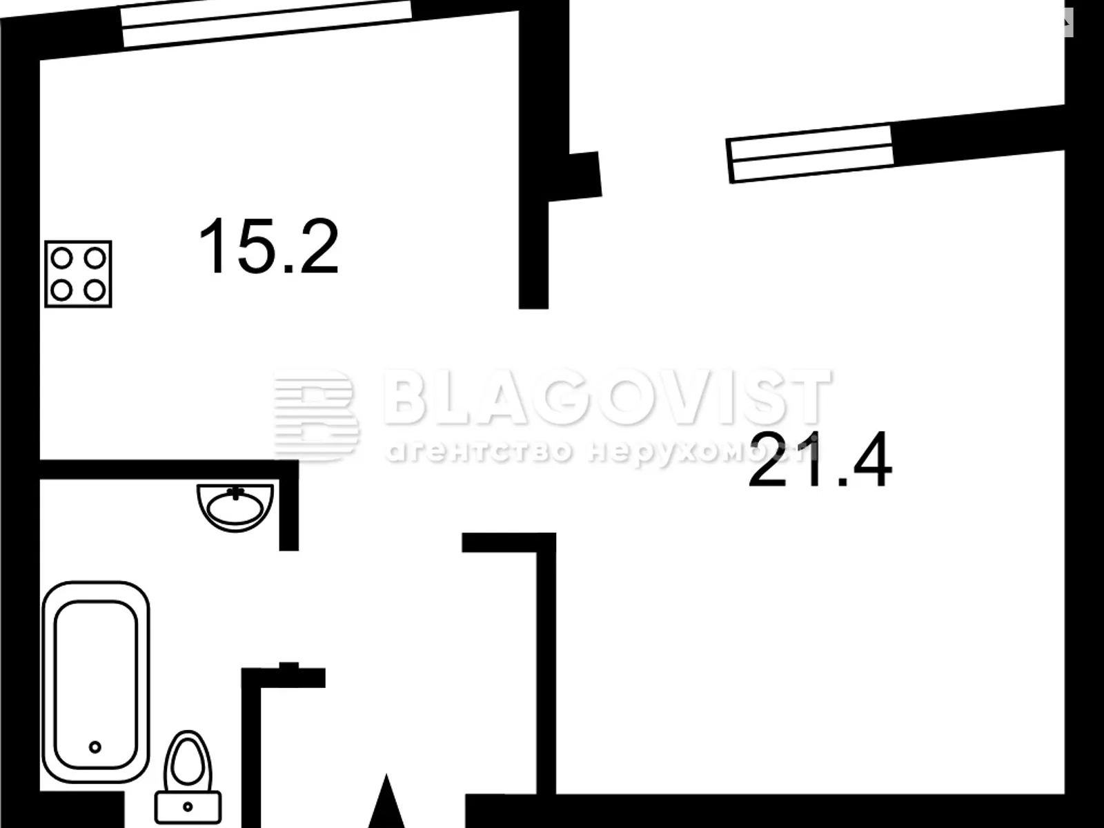 Продается 1-комнатная квартира 49 кв. м в Киеве, ул. Набережно-Рыбальская дорога, 11 - фото 1