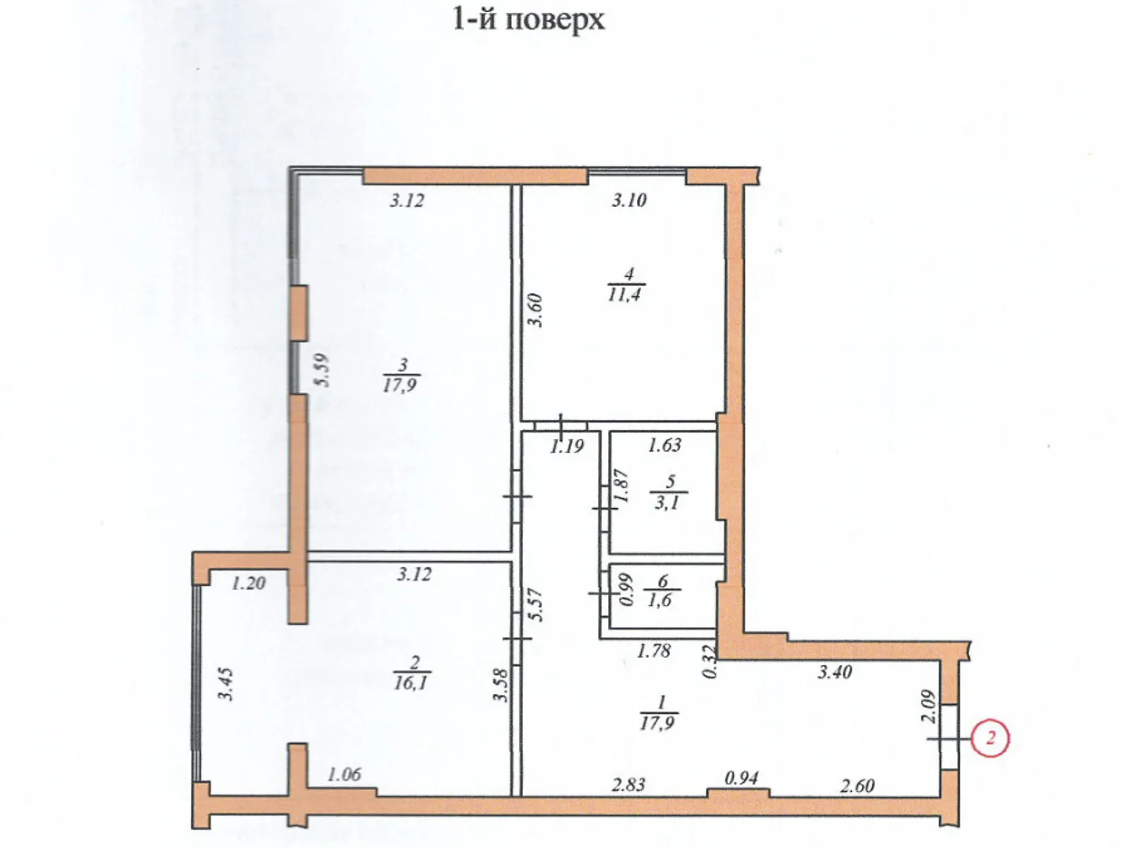 2-комнатная квартира 68 кв. м в Тернополе, ул. Госпитальная, 16 - фото 1