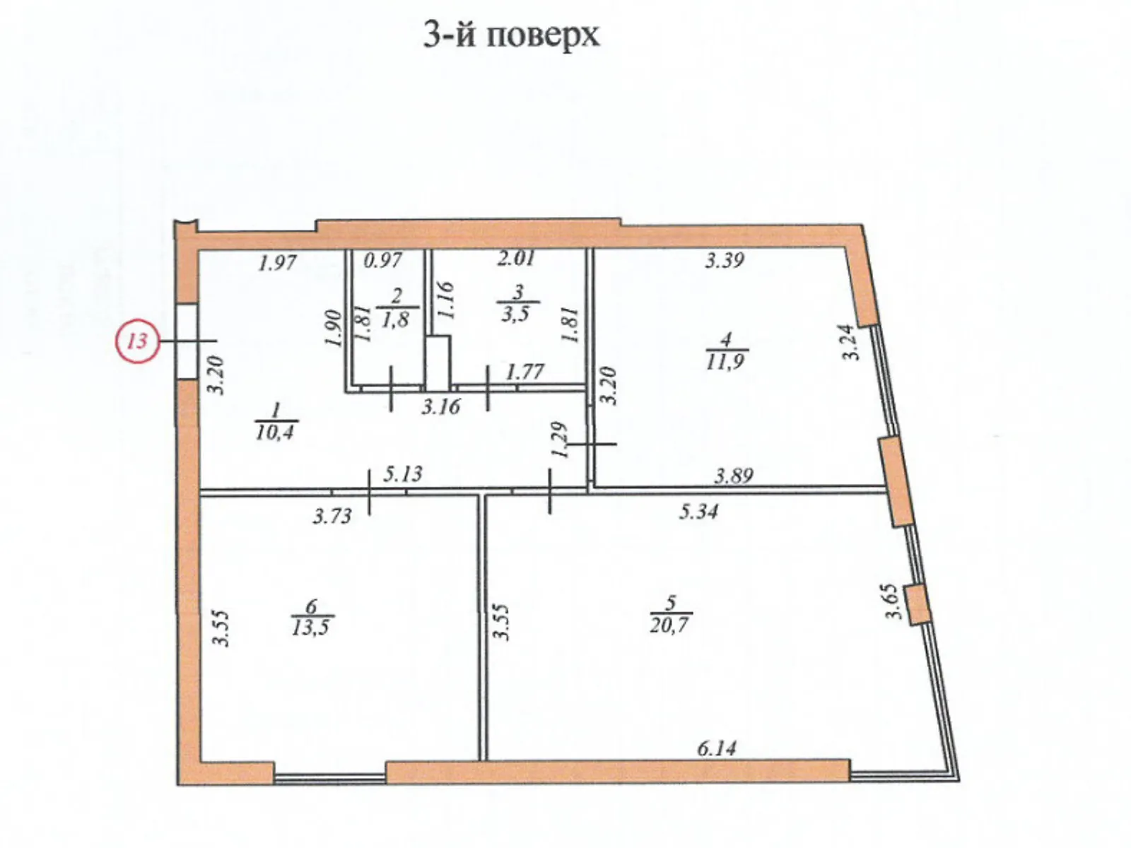 2-комнатная квартира 61.8 кв. м в Тернополе, ул. Госпитальная, 16 - фото 1