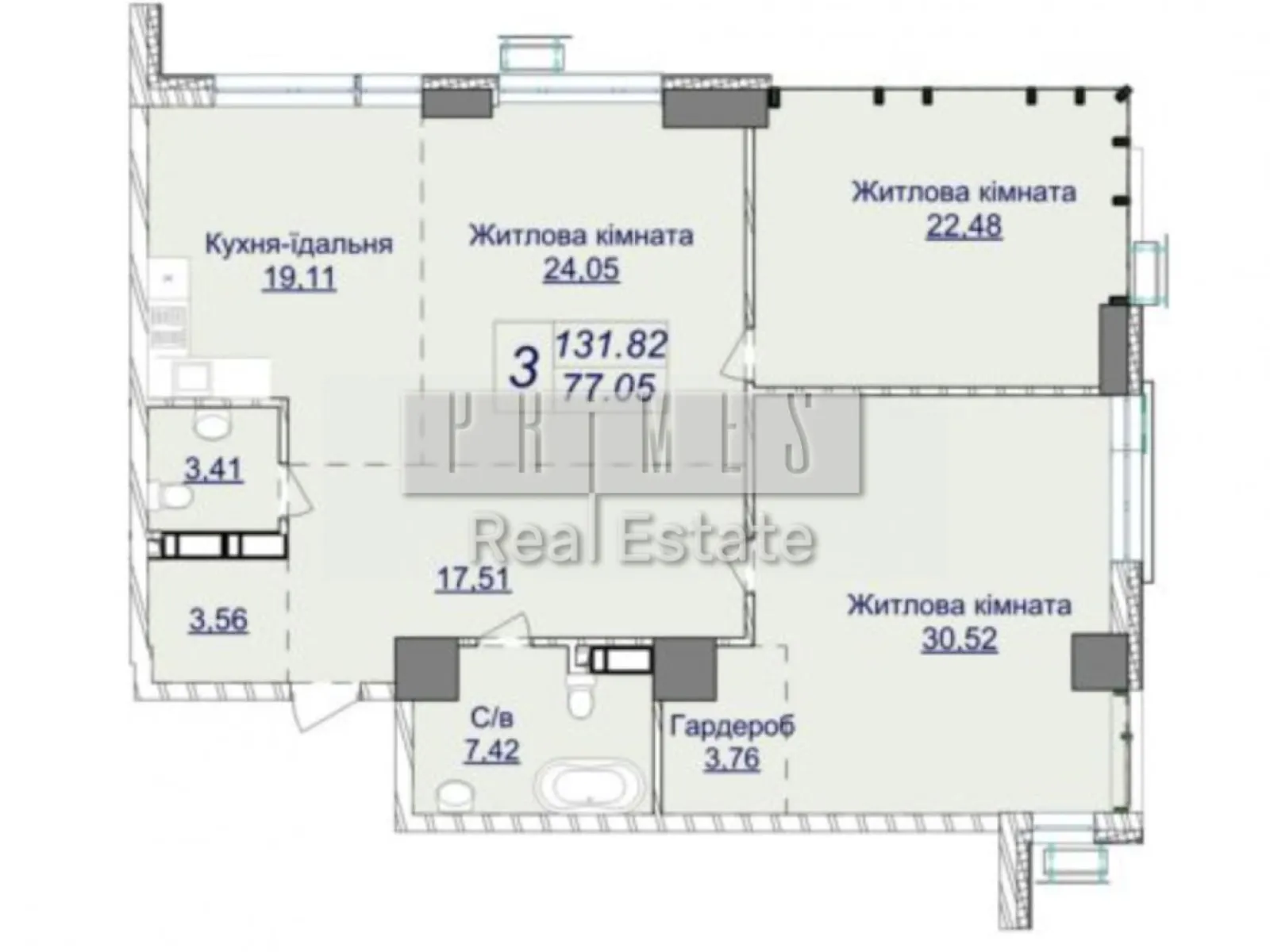 Продается 3-комнатная квартира 131 кв. м в Киеве, ул. Андрея Верхогляда(Драгомирова), 1-20А - фото 1
