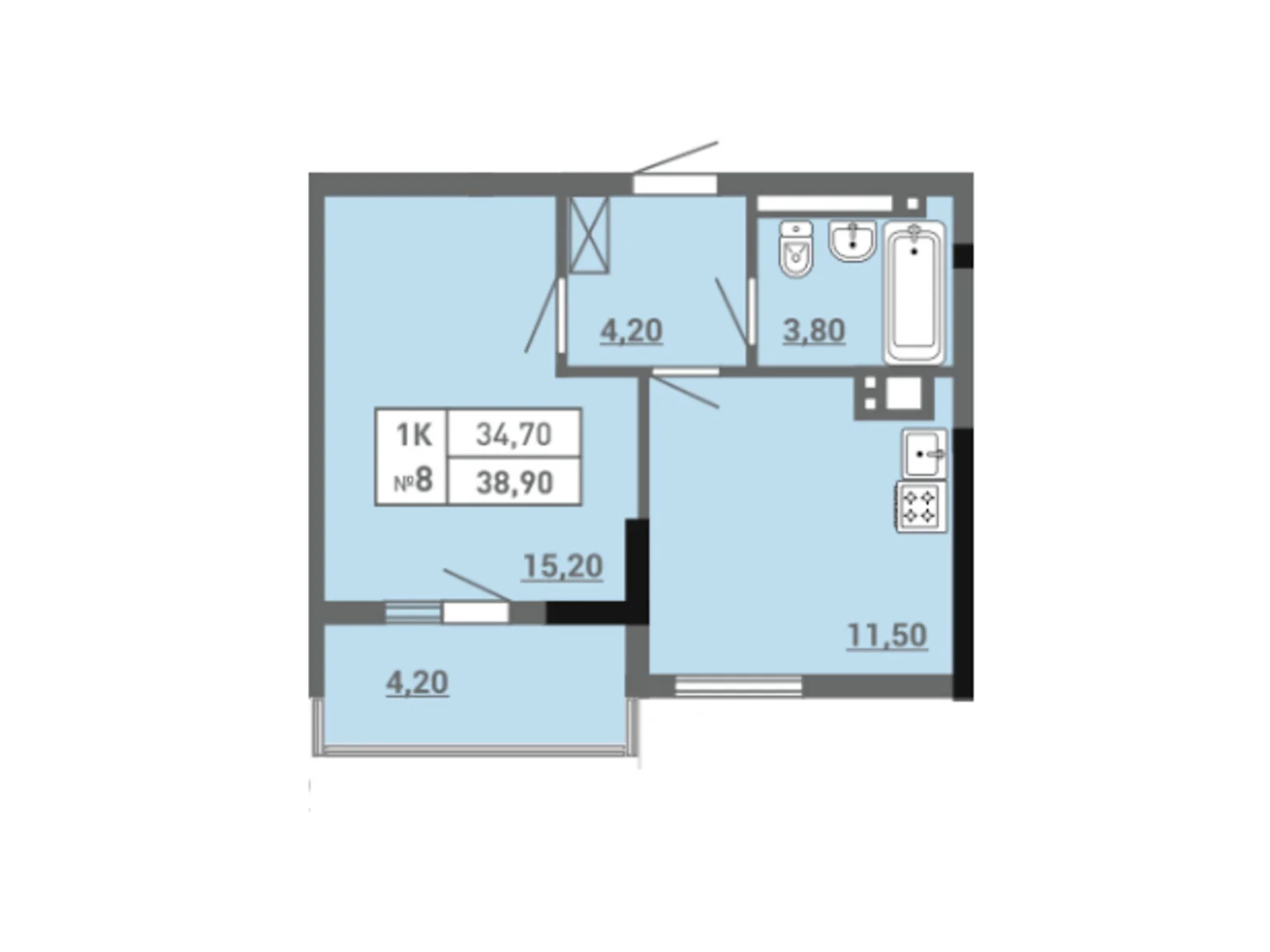 Продается 1-комнатная квартира 38.9 кв. м в Одессе, ул. Пишоновская, 22 - фото 1