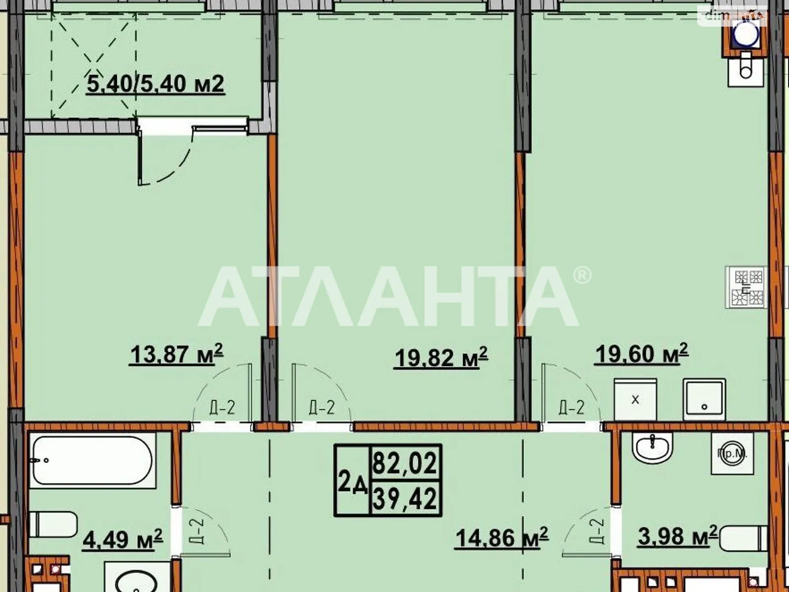 Продается 2-комнатная квартира 82 кв. м в Черновцах, просп. Независимости - фото 1