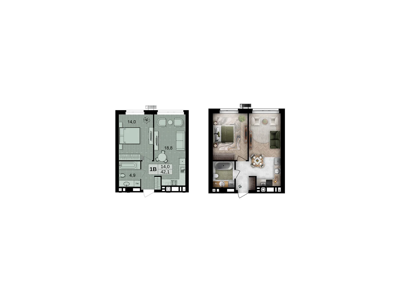 Продается 1-комнатная квартира 42.1 кв. м в Виннице, ул. Праведников мира(Максимовича), 6 - фото 1