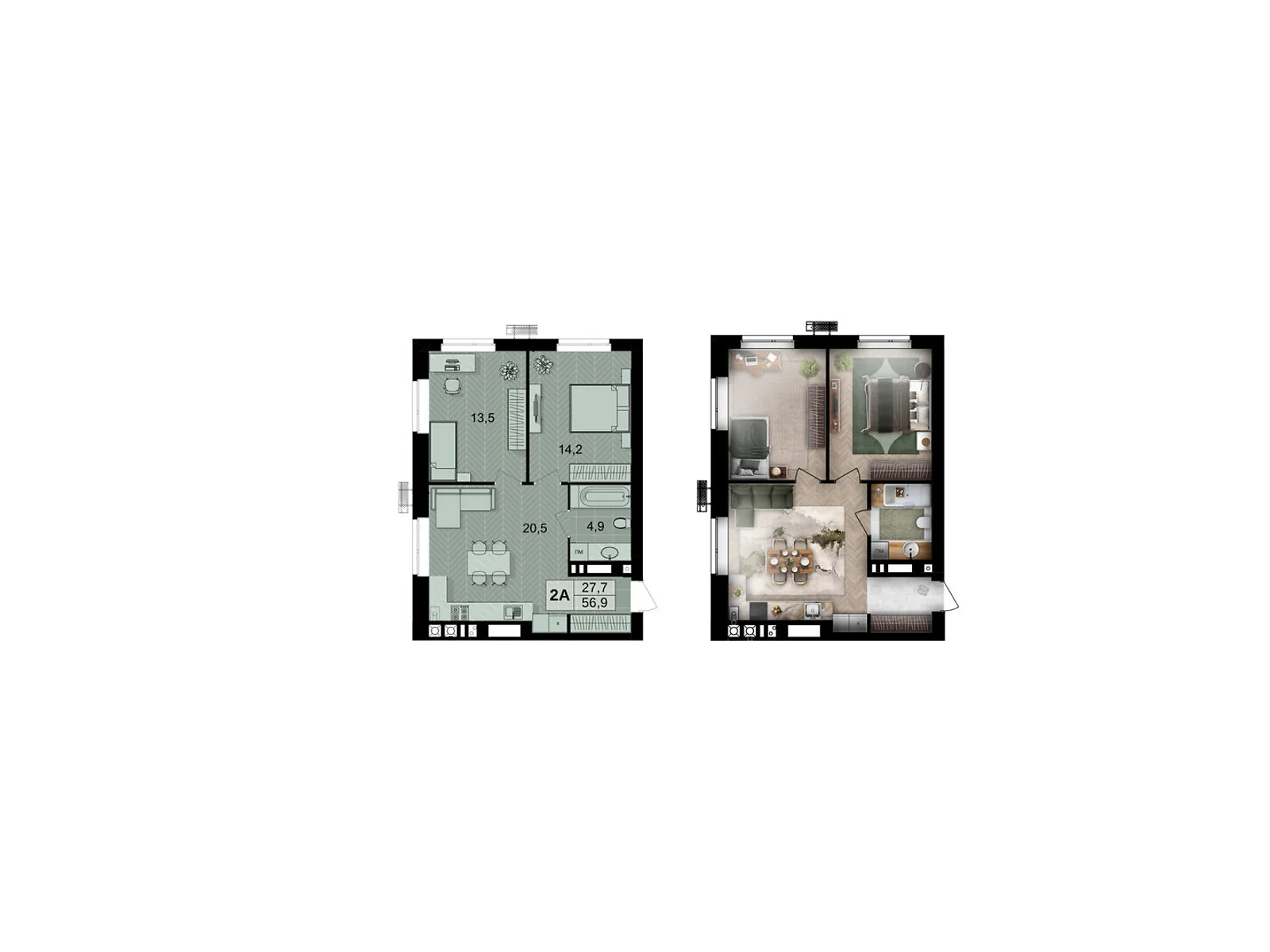 Продается 2-комнатная квартира 56.9 кв. м в Виннице, ул. Праведников мира(Максимовича), 6 - фото 1