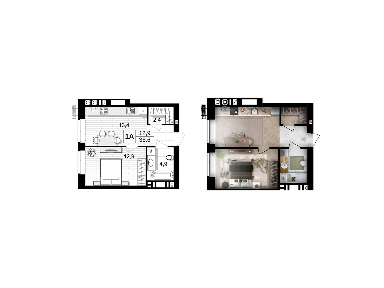 Продается 1-комнатная квартира 36.6 кв. м в Виннице, ул. Праведников мира(Максимовича), 6 - фото 1