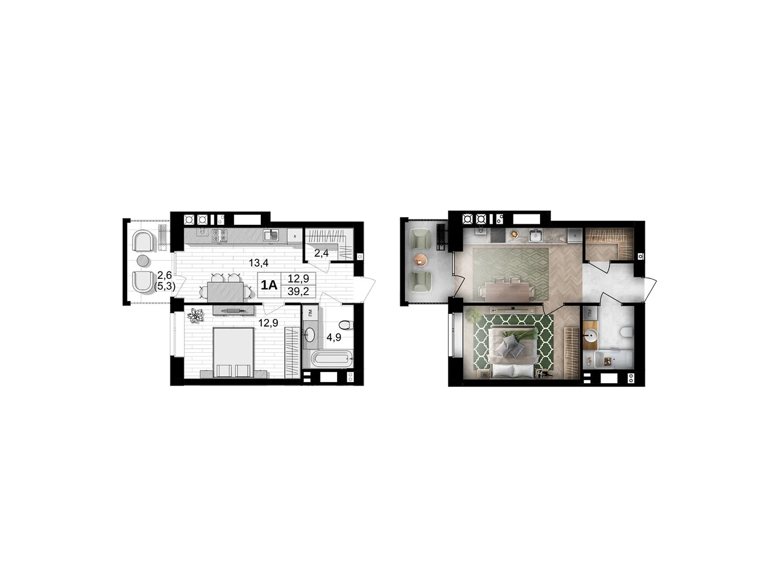 Продается 1-комнатная квартира 39.2 кв. м в Виннице, ул. Праведников мира(Максимовича), 6 - фото 1