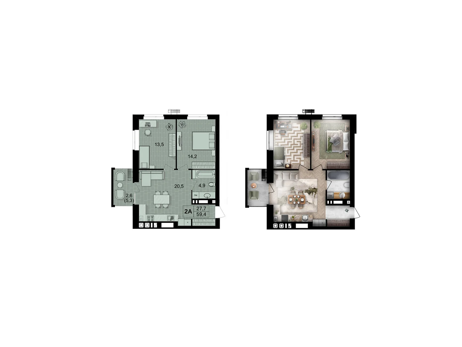 Продается 2-комнатная квартира 59.4 кв. м в Виннице, ул. Праведников мира(Максимовича), 6 - фото 1