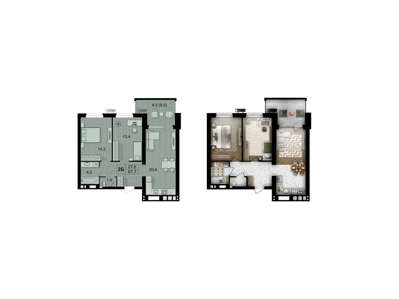 Продается 2-комнатная квартира 67.7 кв. м в Виннице, ул. Праведников мира(Максимовича), 6 - фото 1