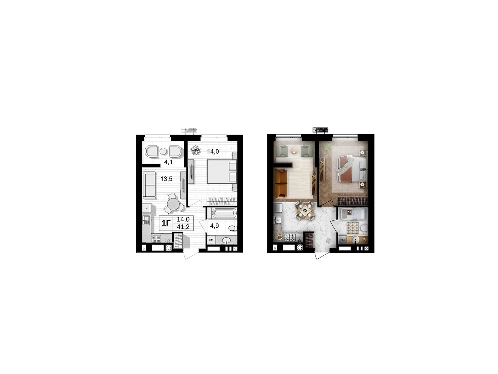 Продается 1-комнатная квартира 41.2 кв. м в Виннице, ул. Праведников мира(Максимовича), 6 - фото 1