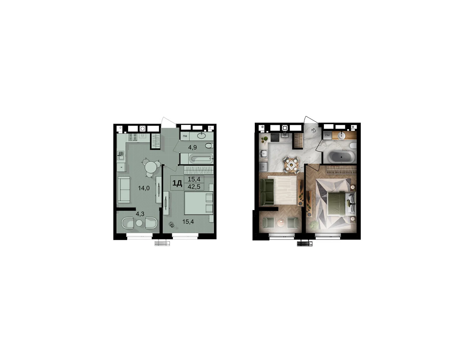 Продается 1-комнатная квартира 42.5 кв. м в Виннице, ул. Праведников мира(Максимовича), 6 - фото 1