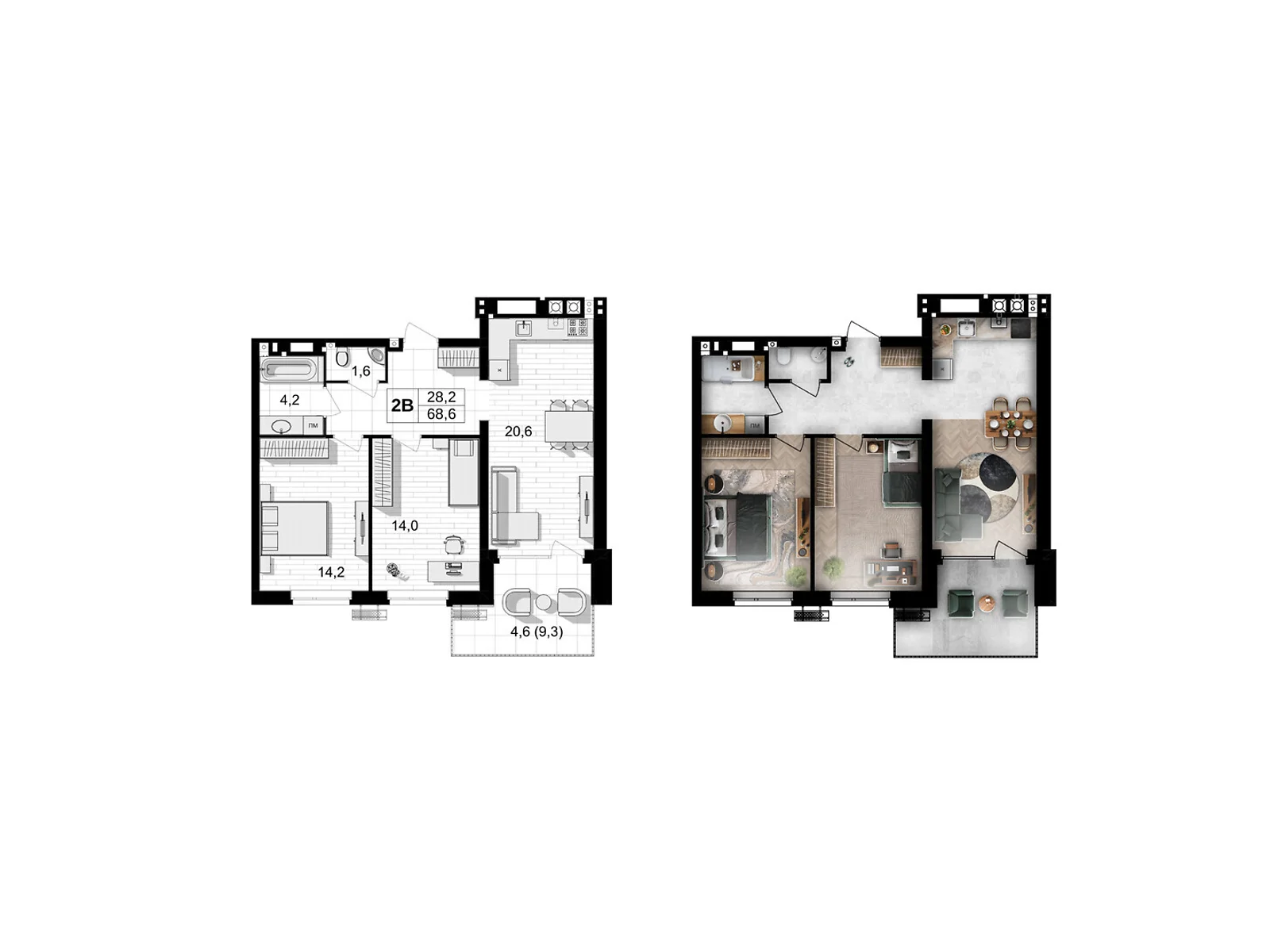 Продается 2-комнатная квартира 68.6 кв. м в Виннице, ул. Праведников мира(Максимовича), 6 - фото 1