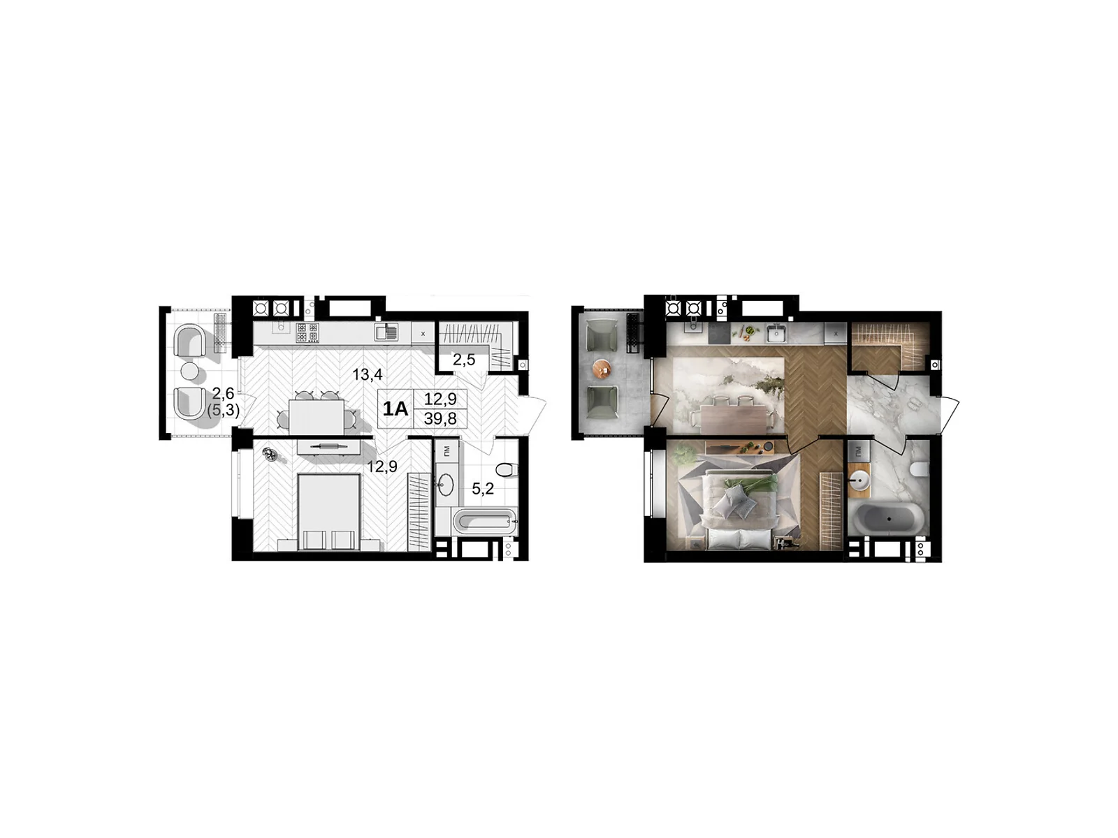 Продается 1-комнатная квартира 39.8 кв. м в Виннице, ул. Праведников мира(Максимовича), 6 - фото 1
