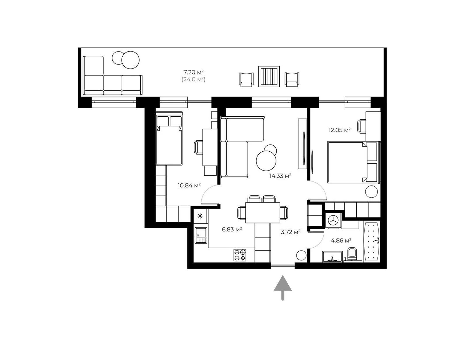 Продається 2-кімнатна квартира 61.8 кв. м у Ужгороді, вул. Легоцького, 80 - фото 1