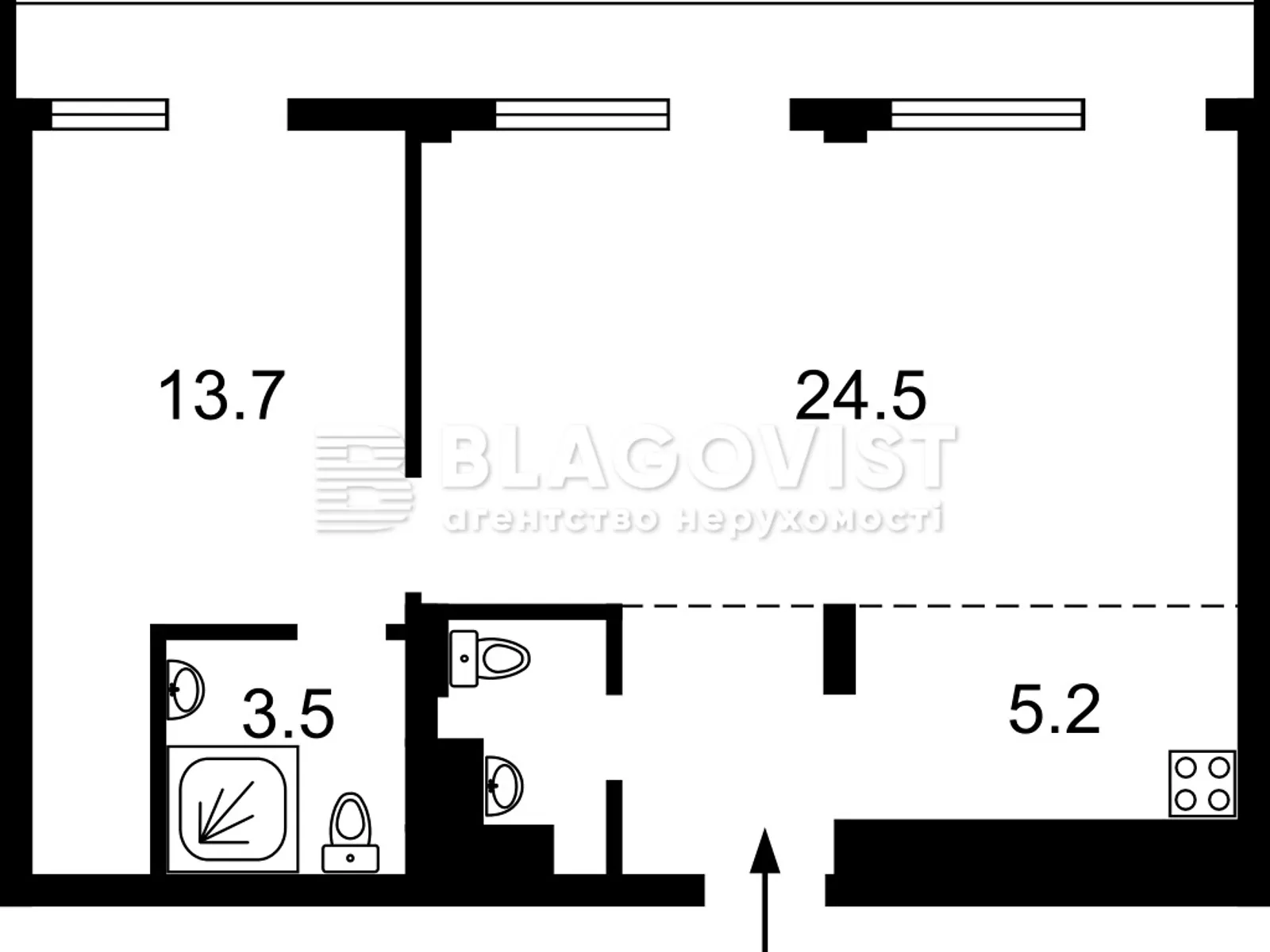 Продается 2-комнатная квартира 58 кв. м в Киеве, ул. Набережно-Рыбальская дорога, 5 - фото 1