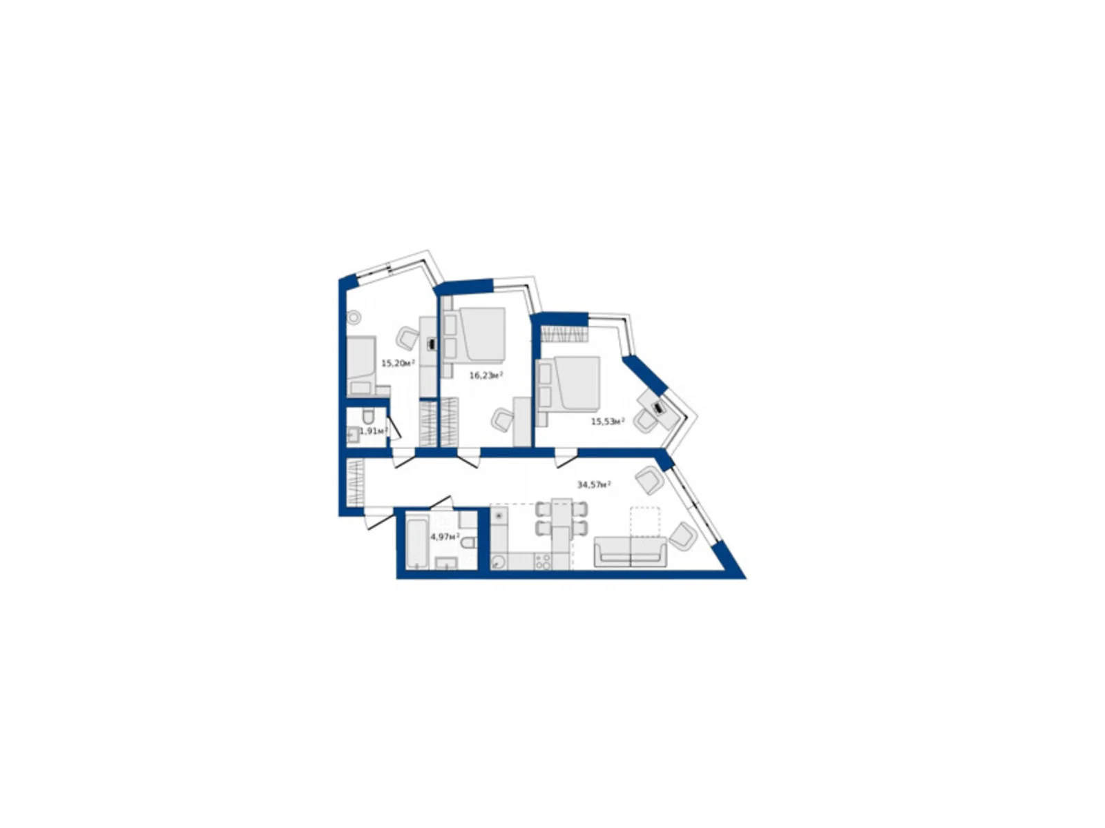 Продается 3-комнатная квартира 87.05 кв. м в Хмельницком, ул. Озерная, 20 - фото 1