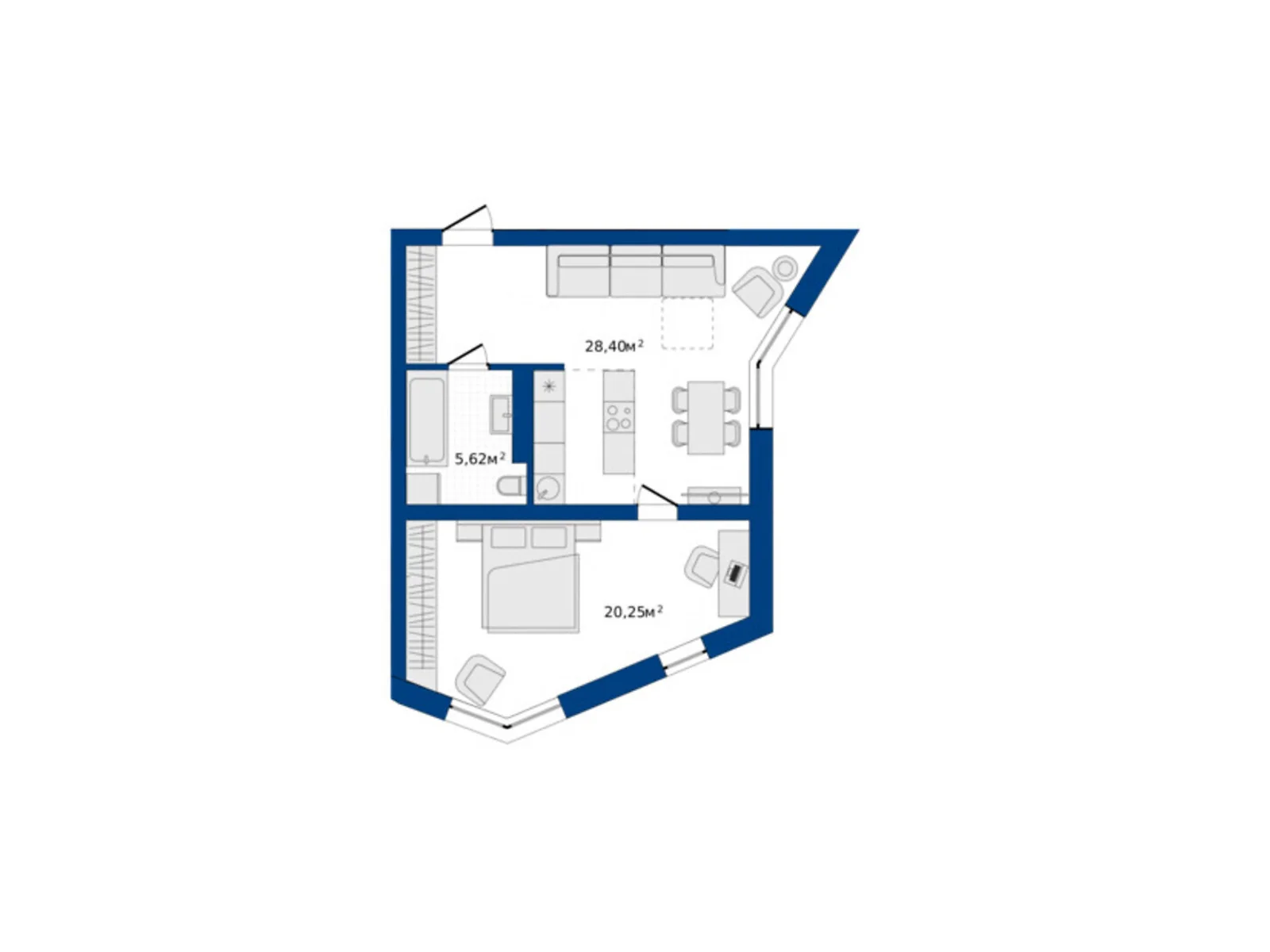 Продается 1-комнатная квартира 53.63 кв. м в Хмельницком, ул. Озерная, 20 - фото 1