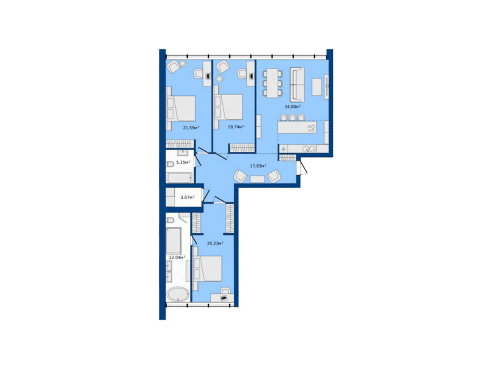 Продается 3-комнатная квартира 132.61 кв. м в Хмельницком, ул. Озерная, 20 - фото 1