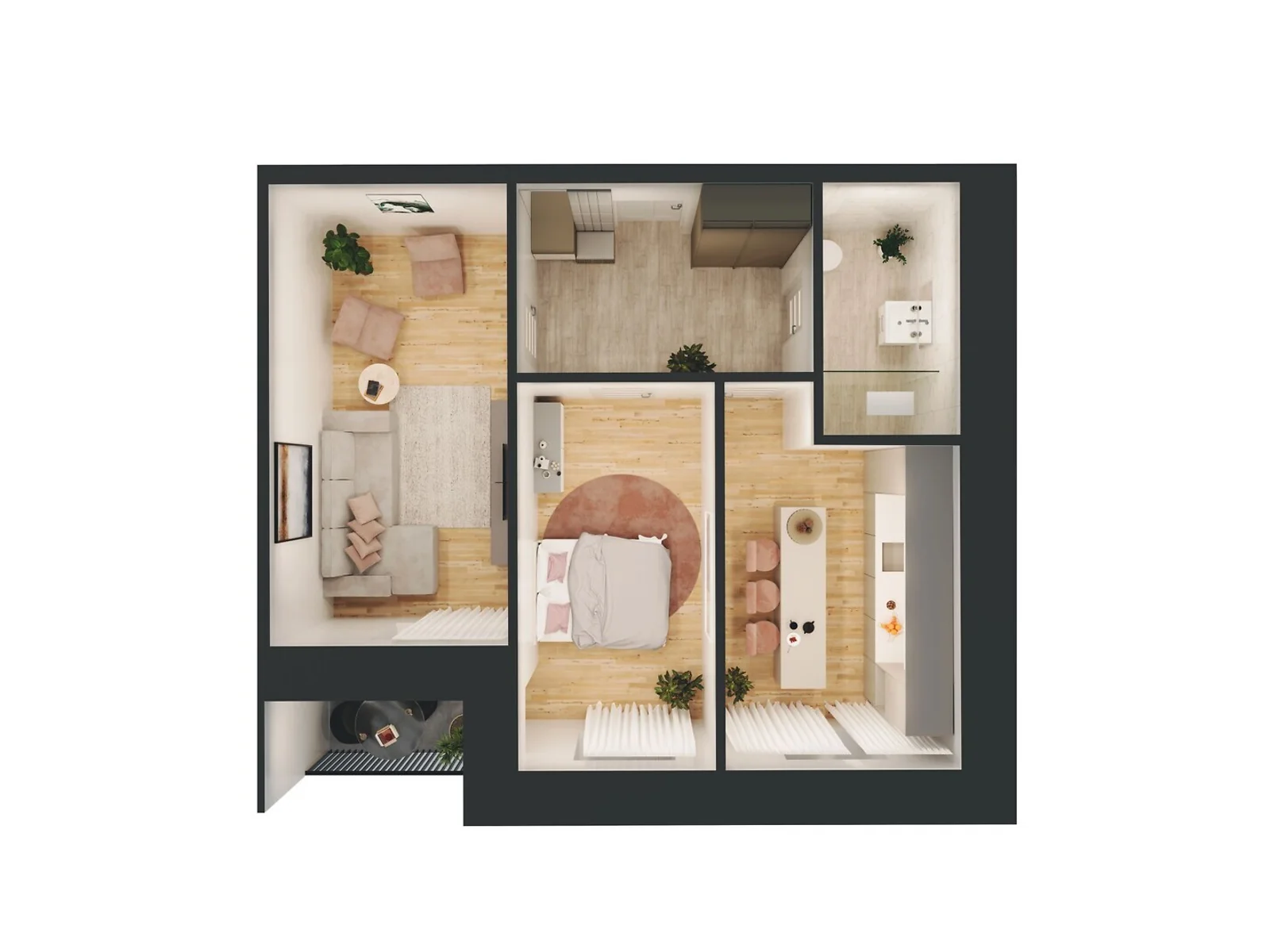 Продается 2-комнатная квартира 56.96 кв. м в Липинах, цена: 62958 $ - фото 1