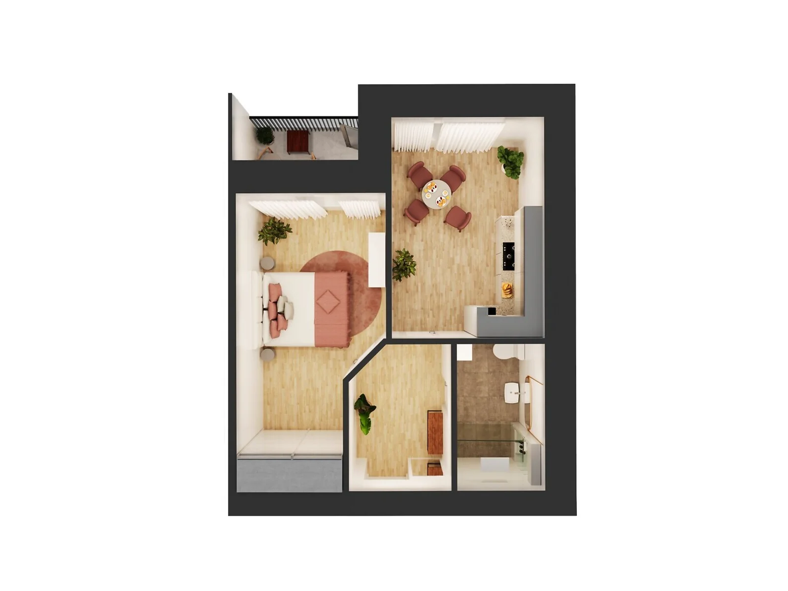 Продается 1-комнатная квартира 43.92 кв. м в Липинах, цена: 49589 $ - фото 1