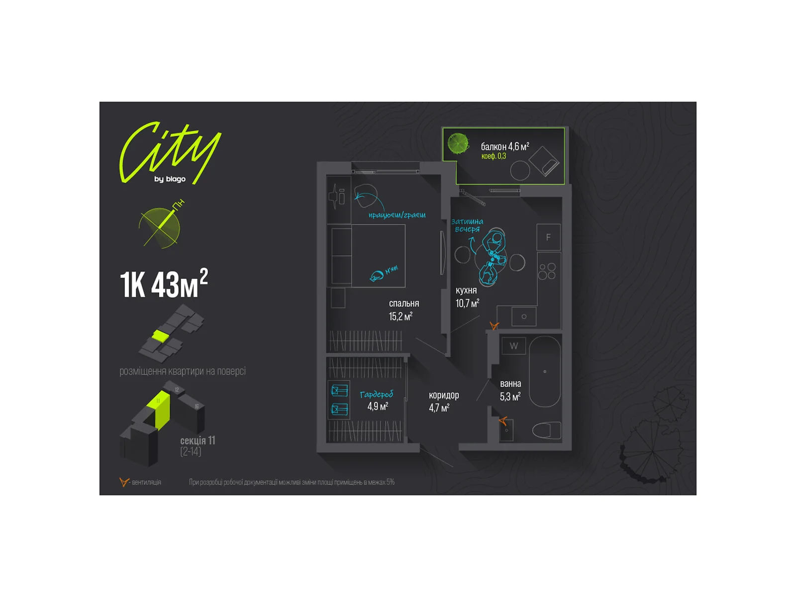 Продається 1-кімнатна квартира 43 кв. м у Івано-Франківську, вул. Національної Гвардії, 16 - фото 1