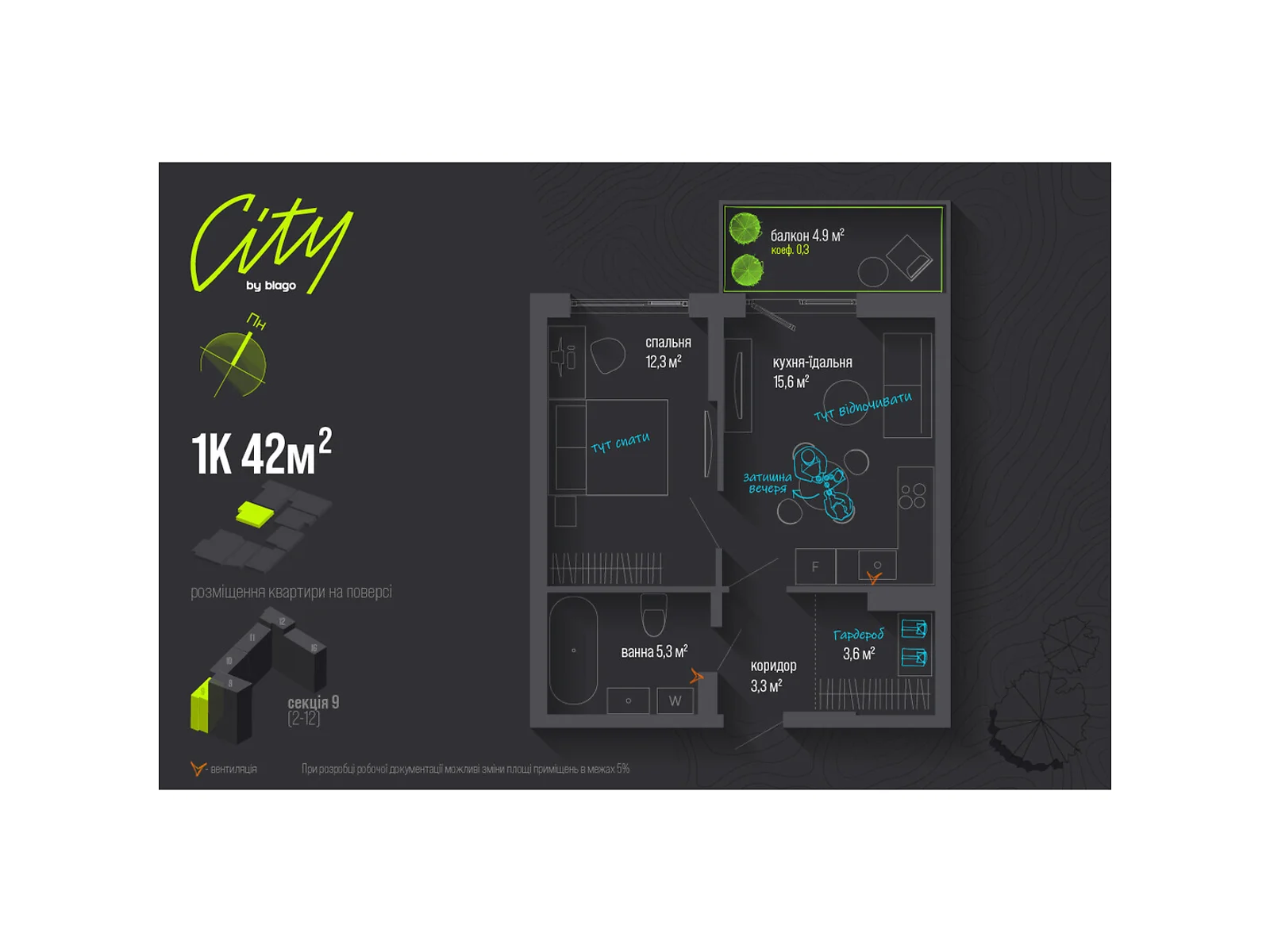 Продається 1-кімнатна квартира 42 кв. м у Івано-Франківську, вул. Національної Гвардії, 16 - фото 1