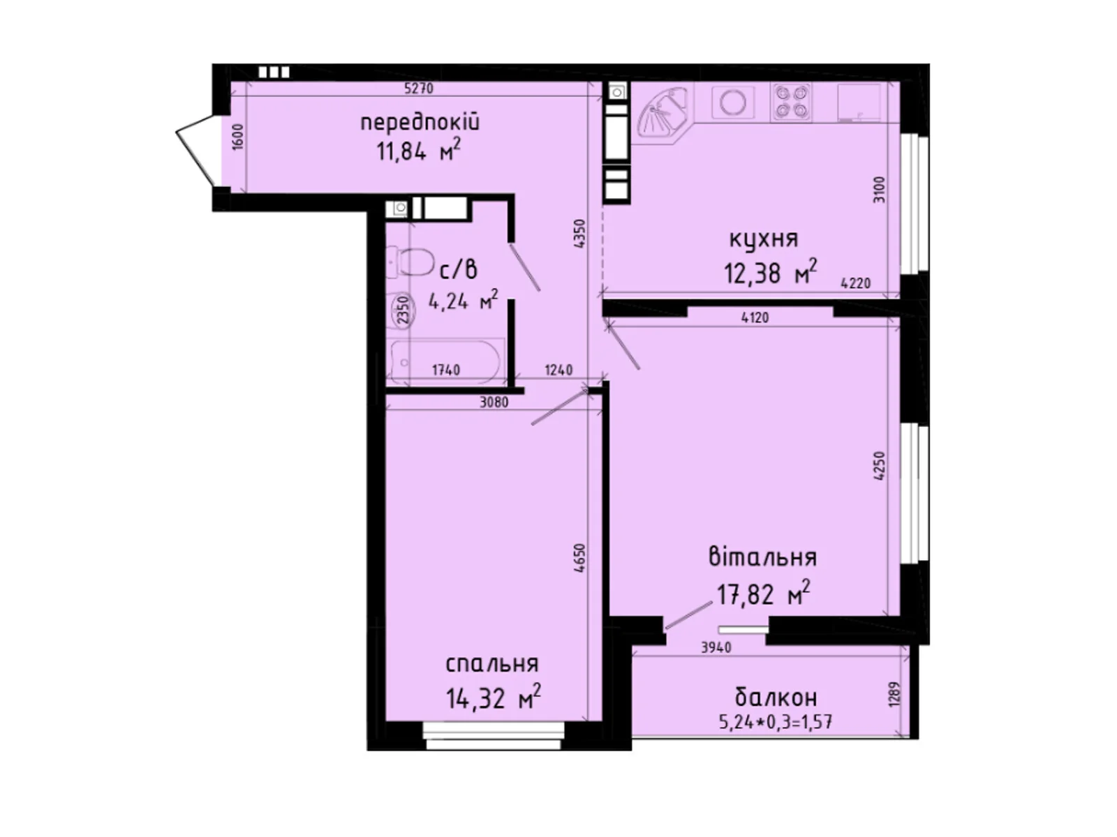 Продается 2-комнатная квартира 62.17 кв. м в Киеве, цена: 77333 $ - фото 1