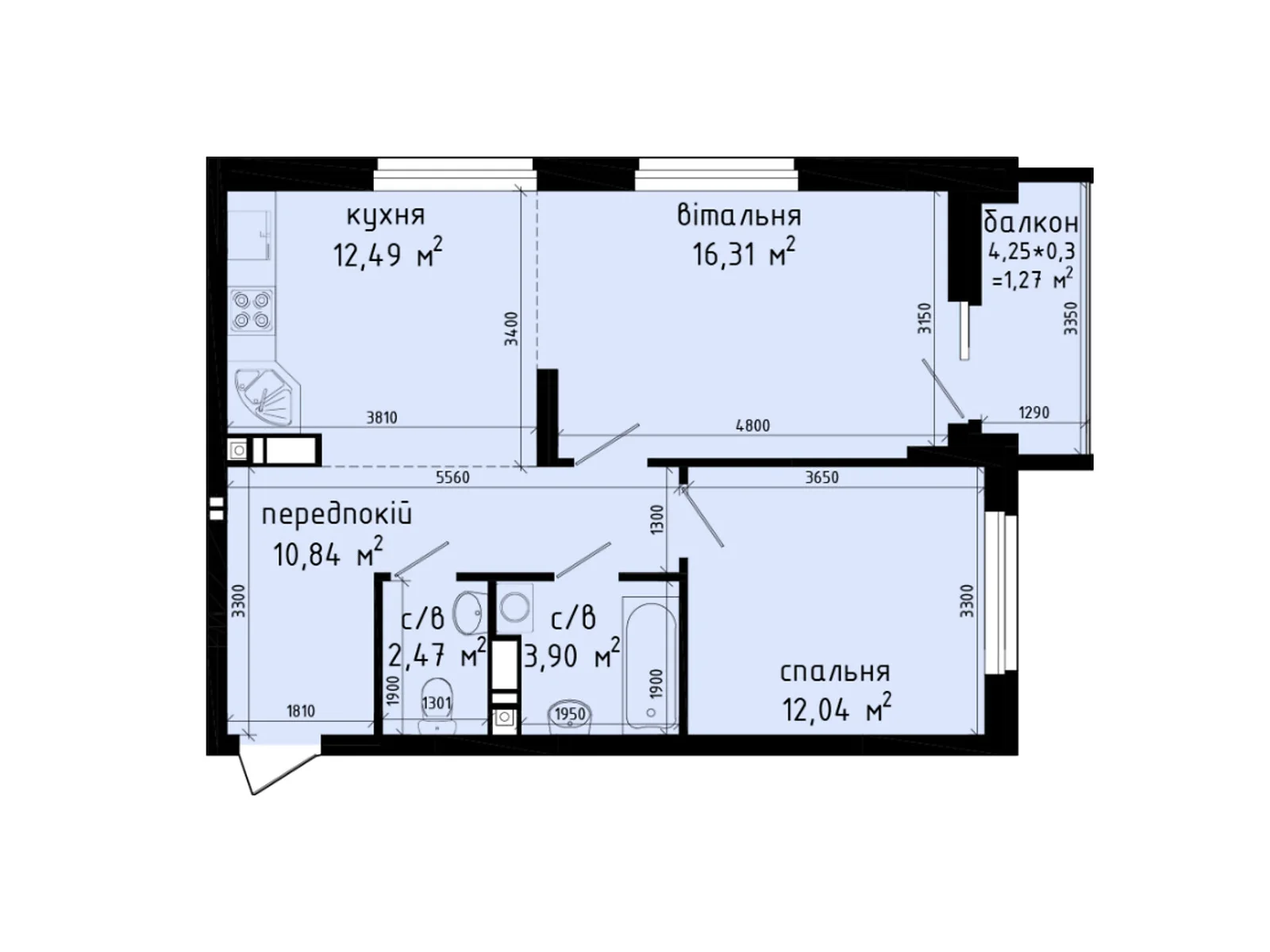 Продается 2-комнатная квартира 59.32 кв. м в Киеве, , 42 - фото 1
