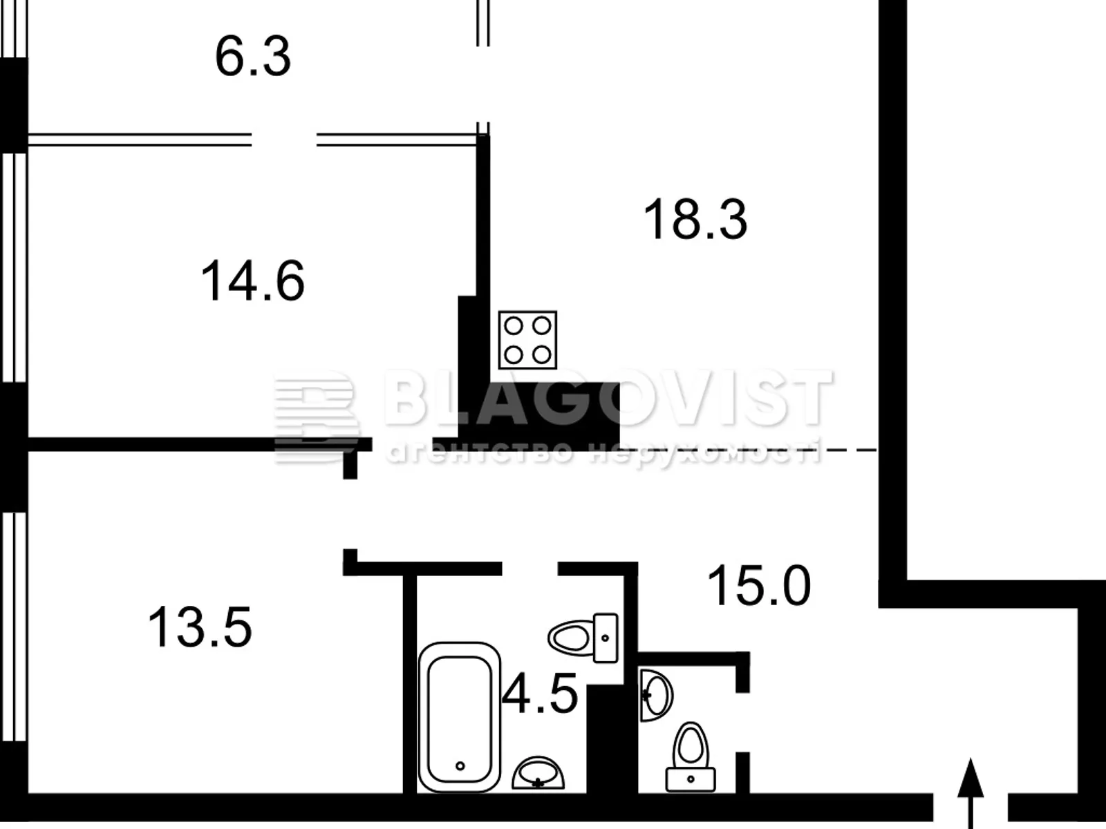 Продается 2-комнатная квартира 74 кв. м в Киеве, ул. Виктора Некрасова(Северо-Сырецкая), 8 - фото 1
