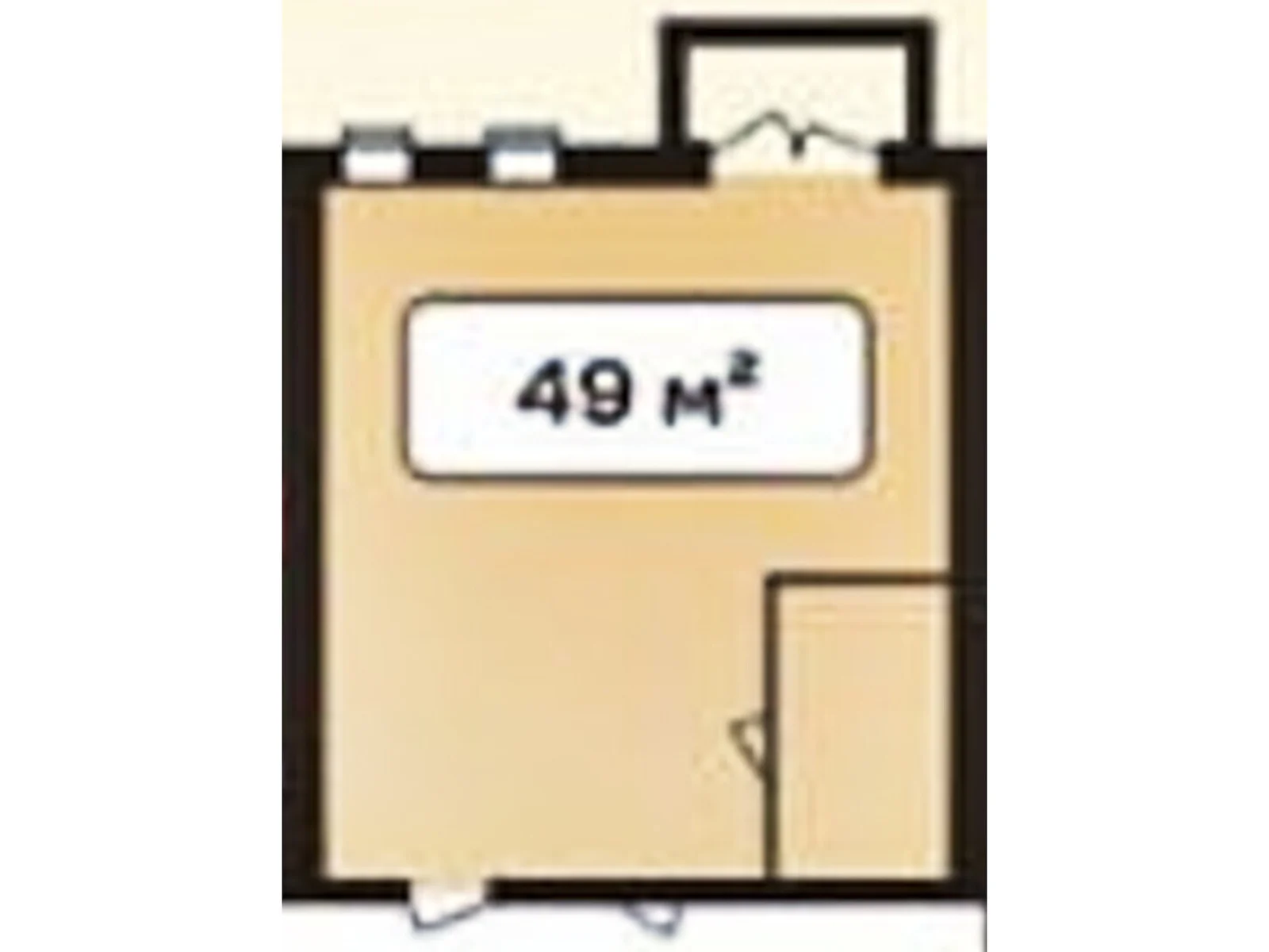 Продается 1-комнатная квартира 49 кв. м в Хмельницком, цена: 39200 $ - фото 1