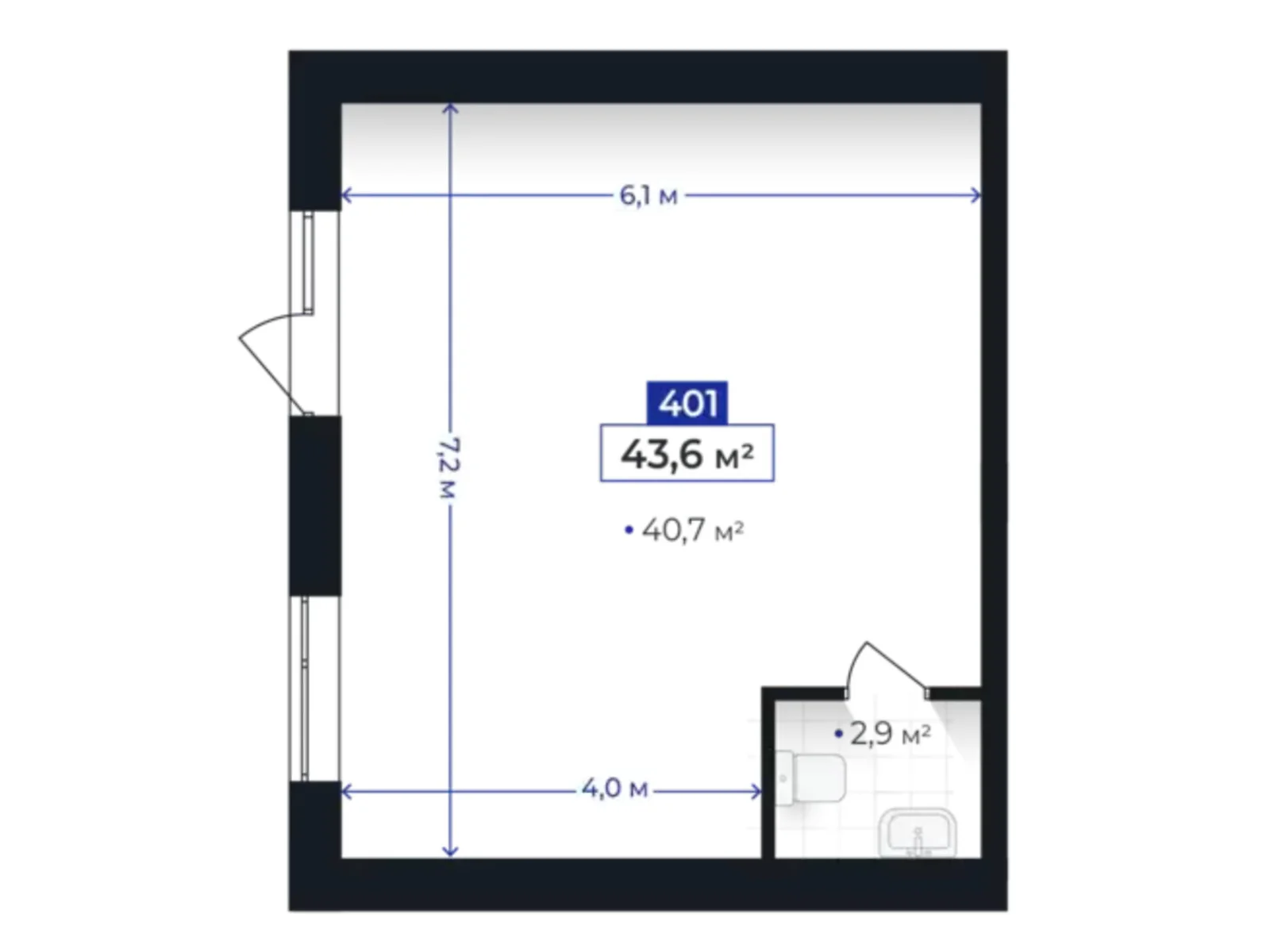 Продается объект сферы услуг 43.6 кв. м в 6-этажном здании, цена: 52320 $ - фото 1