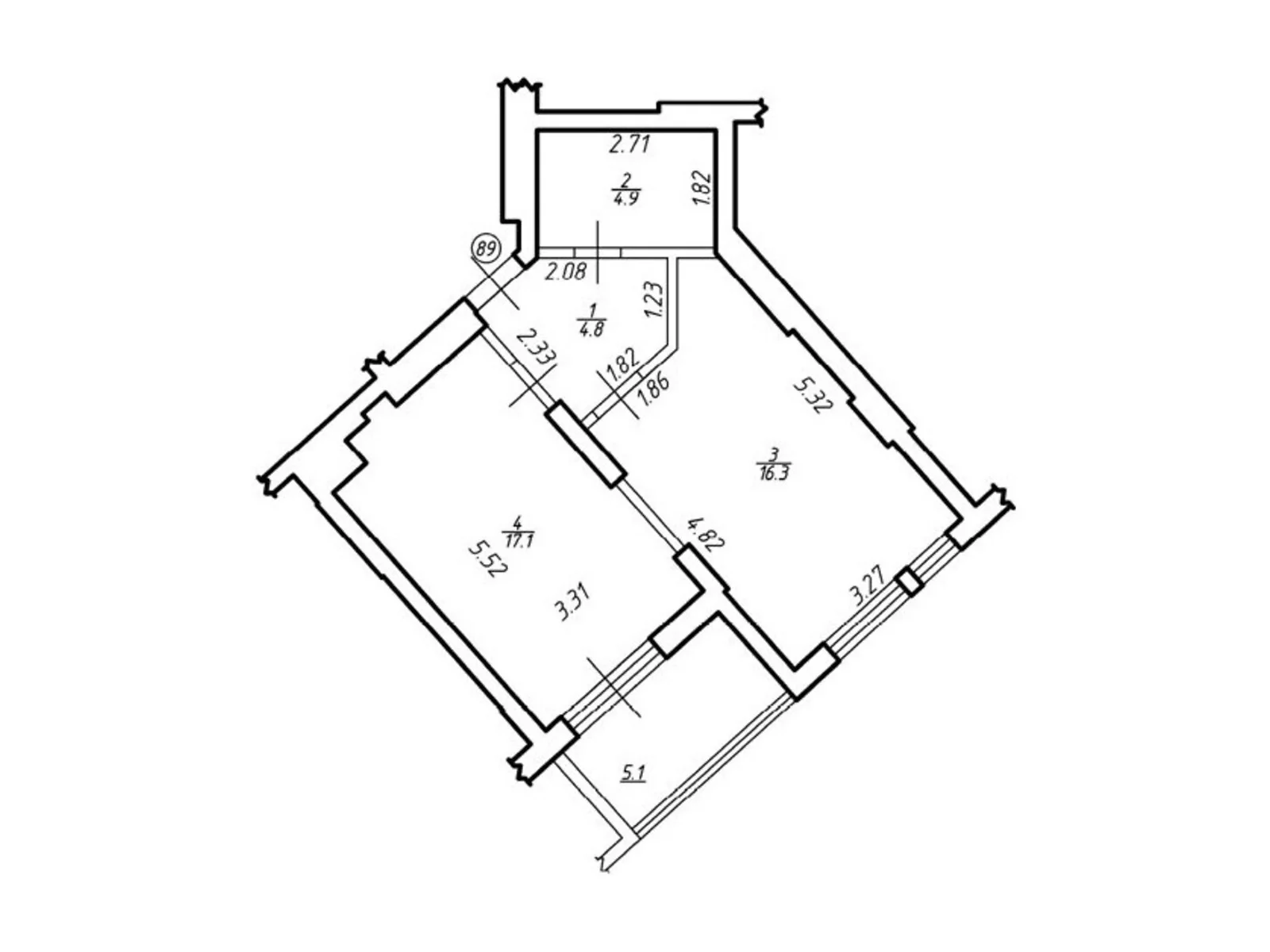 Продается 1-комнатная квартира 48.2 кв. м в Львове, цена: 65745 $ - фото 1