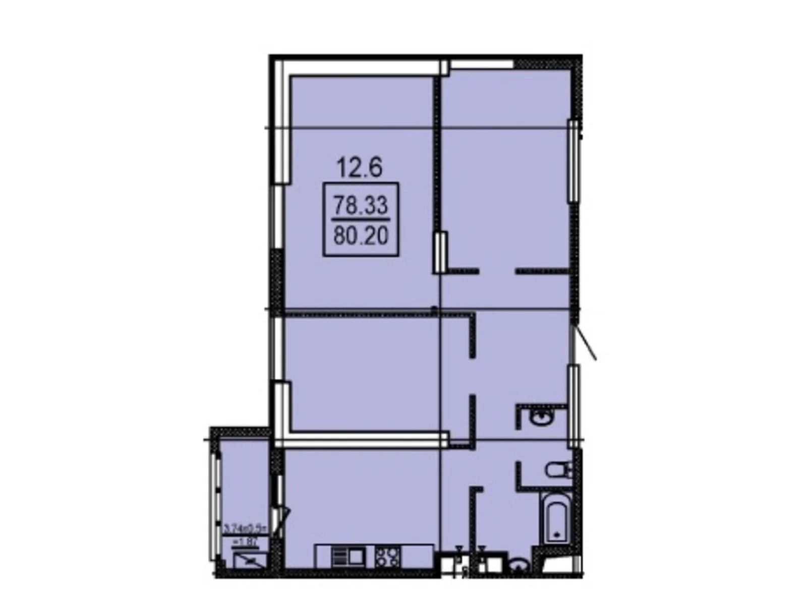 Продається 3-кімнатна квартира 80.1 кв. м у Одесі, вул. Дача Ковалевського, 5 - фото 1