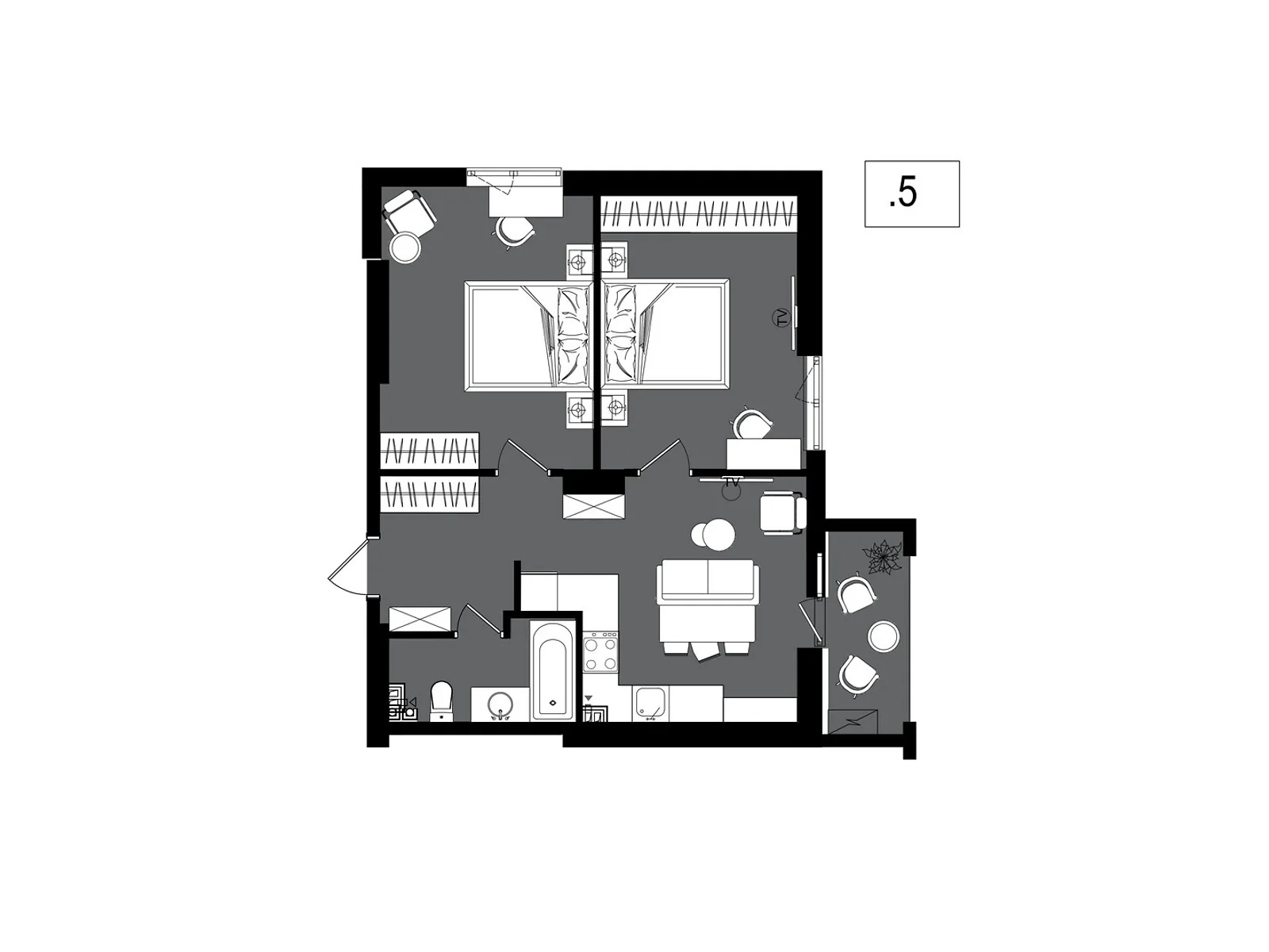 Продается 2-комнатная квартира 59.48 кв. м в Одессе, ул. Дача Ковалевского, 5 - фото 1