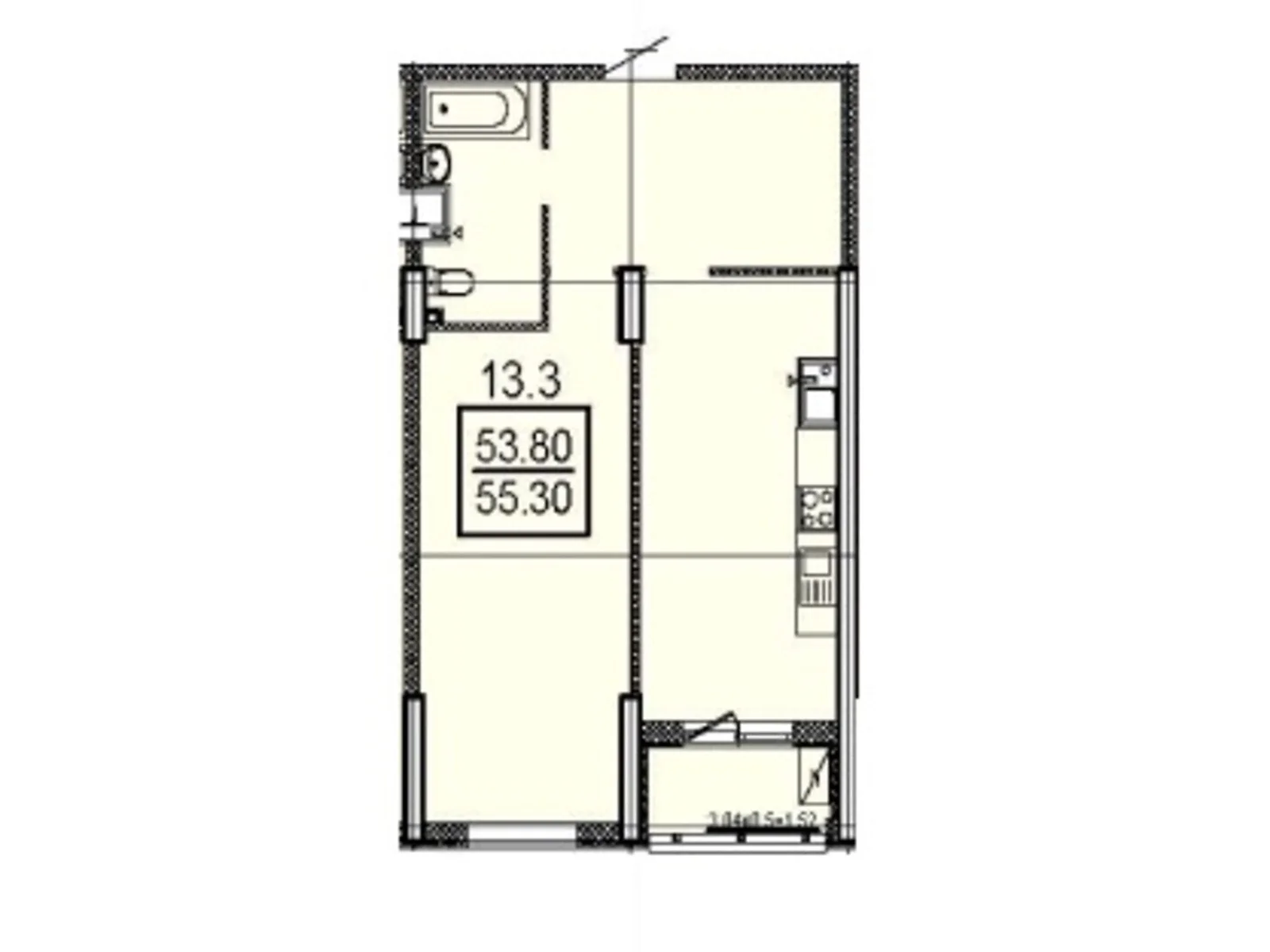 Продается 1-комнатная квартира 55.3 кв. м в Одессе, ул. Дача Ковалевского, 5 - фото 1
