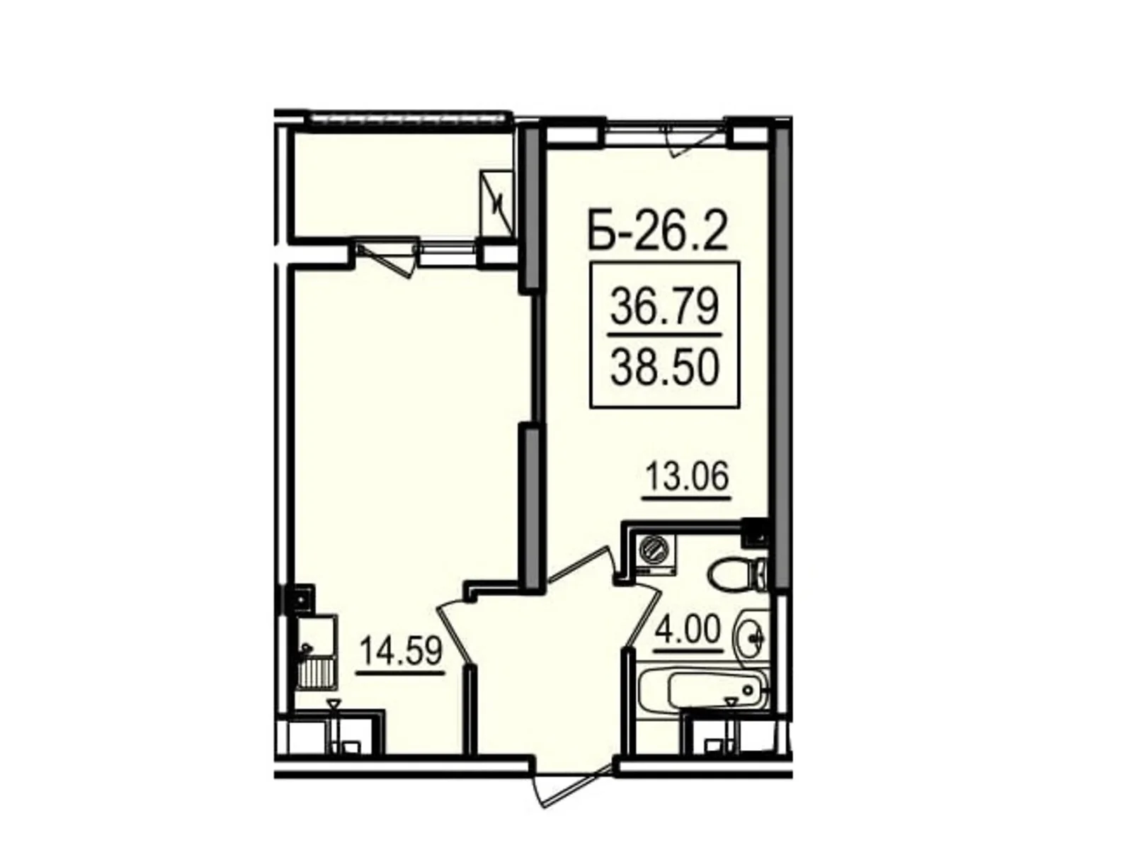 Продается 1-комнатная квартира 38.5 кв. м в Одессе, ул. Дача Ковалевского, 5 - фото 1
