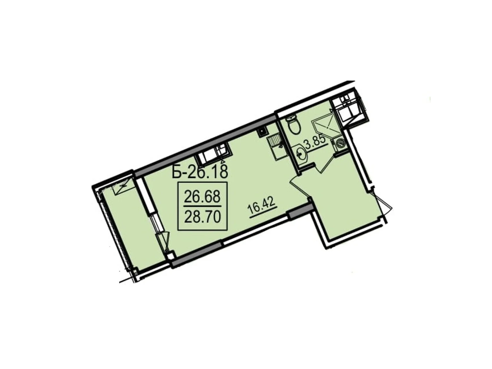 Продается 1-комнатная квартира 28.7 кв. м в Одессе, ул. Дача Ковалевского, 5 - фото 1