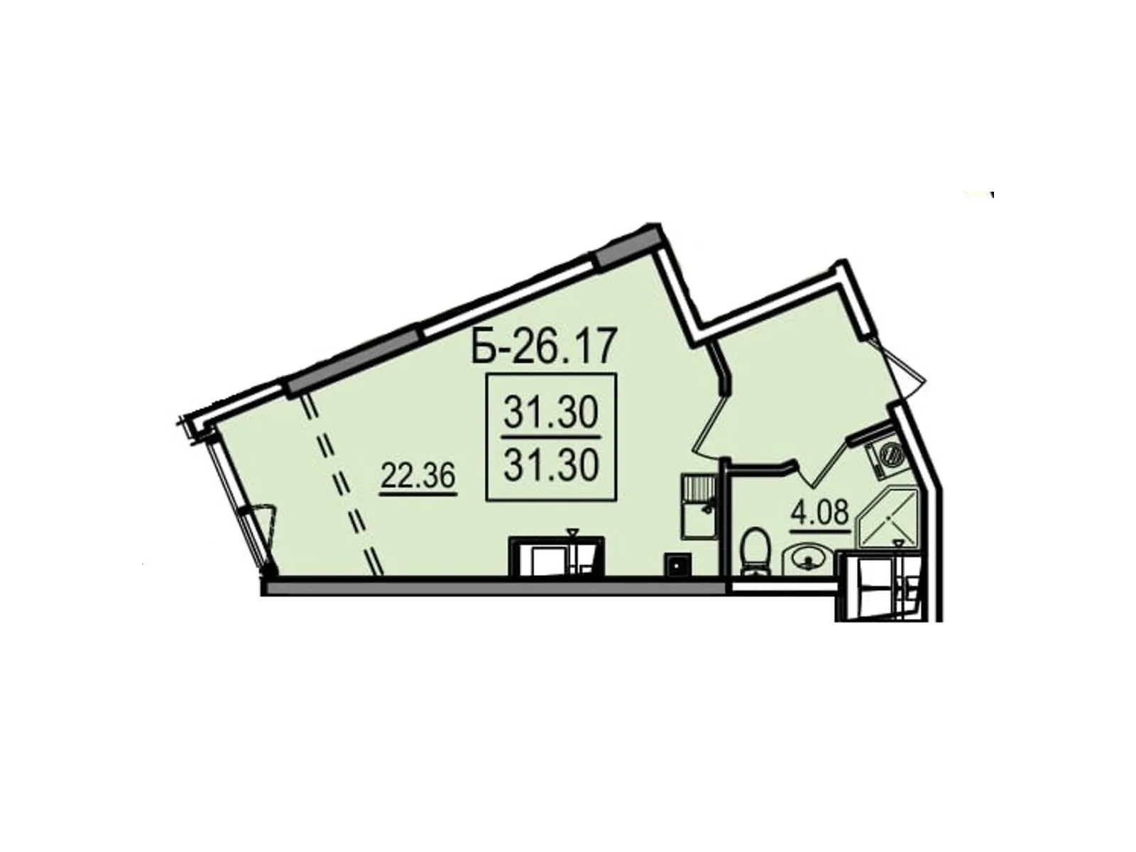 Продается 1-комнатная квартира 31.3 кв. м в Одессе, ул. Дача Ковалевского, 5 - фото 1