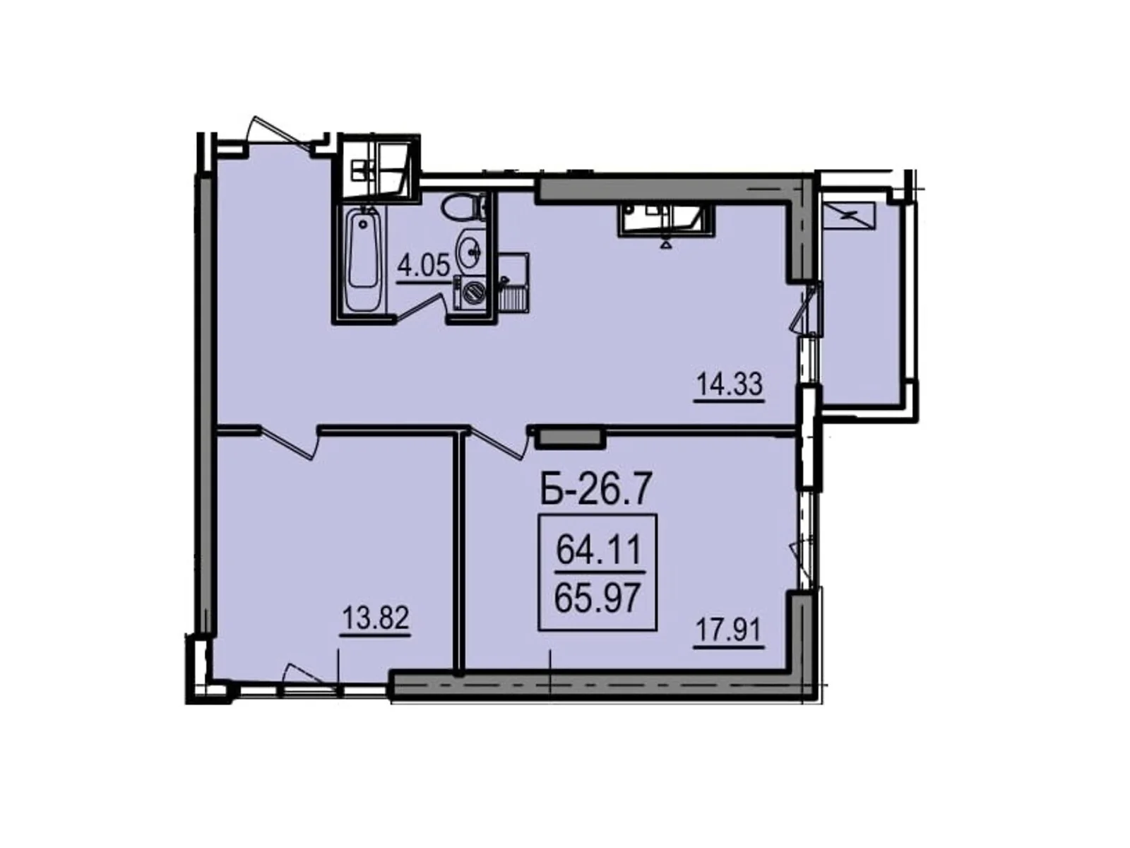 Продается 2-комнатная квартира 65.97 кв. м в Одессе, ул. Дача Ковалевского, 5 - фото 1