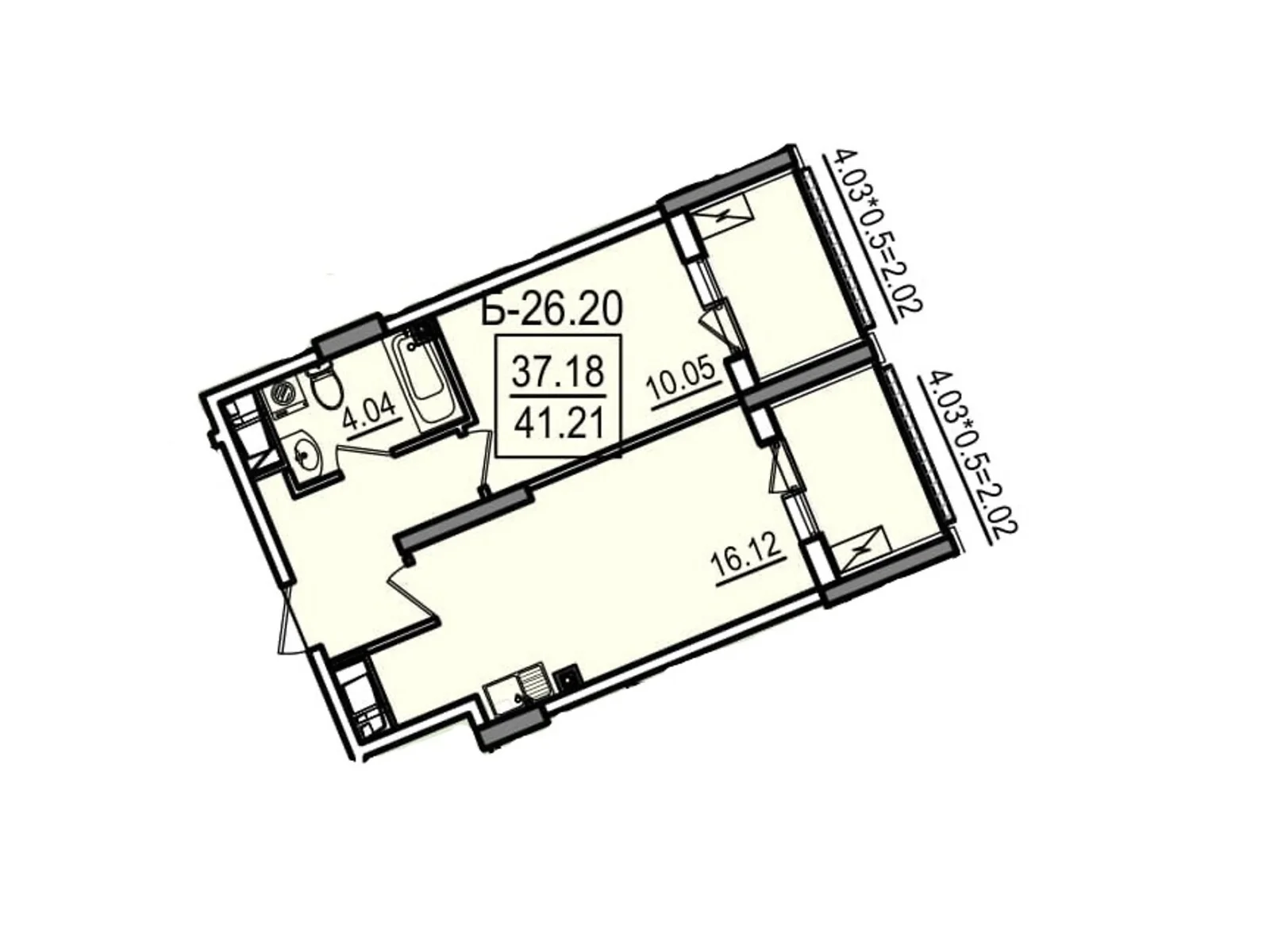 Продается 1-комнатная квартира 41.21 кв. м в Одессе, ул. Дача Ковалевского, 5 - фото 1