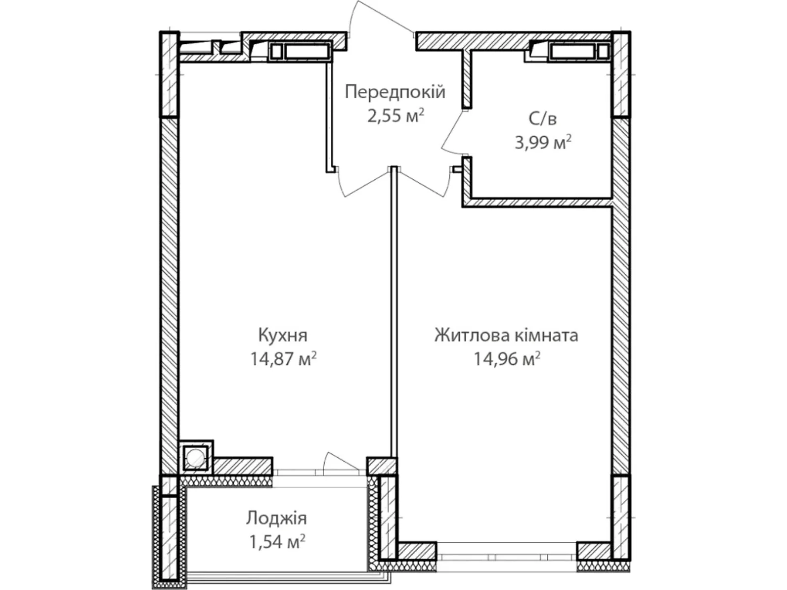Продається 1-кімнатна квартира 40 кв. м у Ірпені, вул. Ольги Кобилянської(Достоєвського), 1В/15 - фото 1