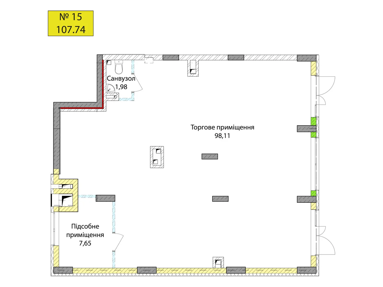 Продается объект сферы услуг 107.74 кв. м в 6-этажном здании, цена: 227200 $ - фото 1
