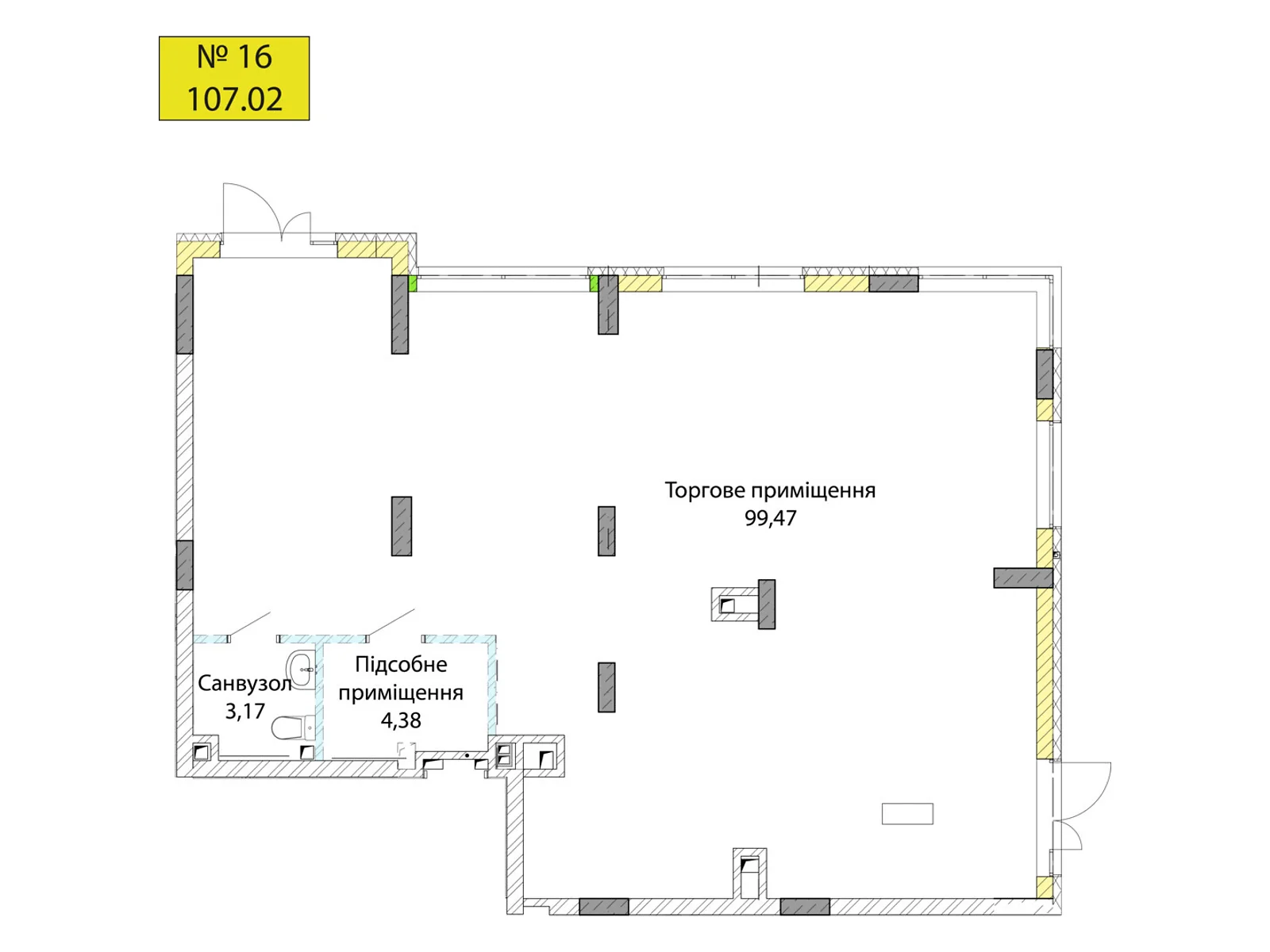 Продается объект сферы услуг 107.02 кв. м в 6-этажном здании, цена: 224900 $ - фото 1