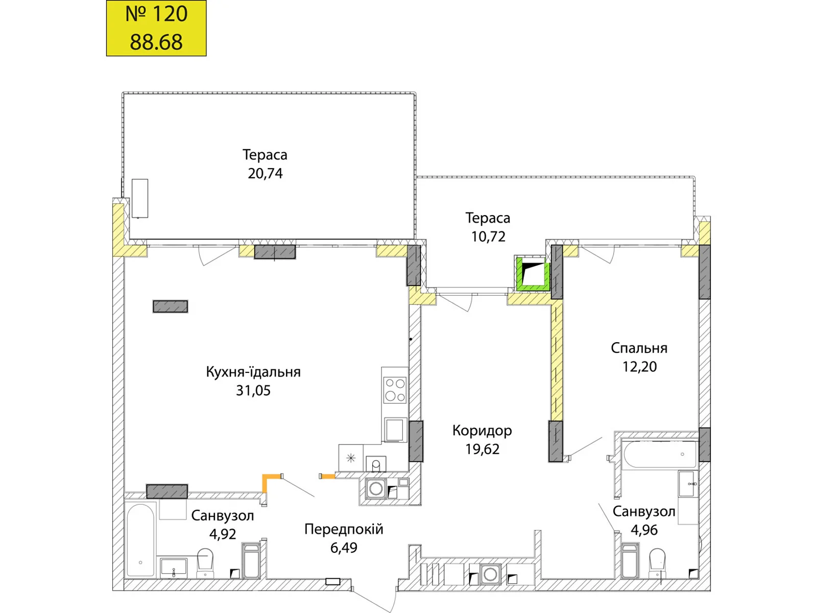 Продается 1-комнатная квартира 91.8 кв. м в Бармаках, ул. Ленокомбинатовская - фото 1