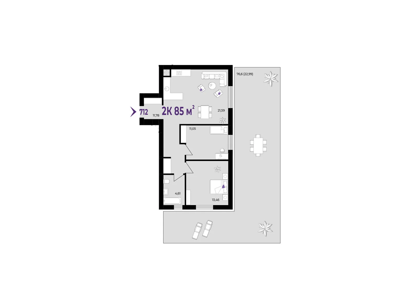 Продается 2-комнатная квартира 85 кв. м в Волчинце, ул. Тараса Шевченко, 115 - фото 1