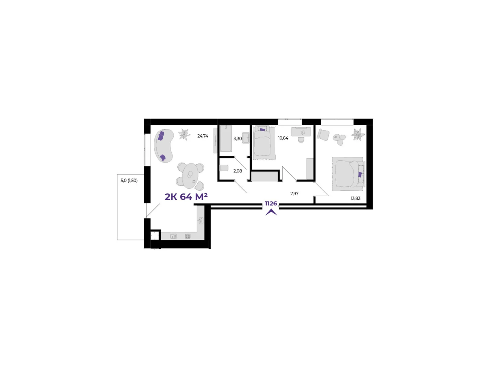 Продается 2-комнатная квартира 64 кв. м в Волчинце, ул. Тараса Шевченко, 115 - фото 1