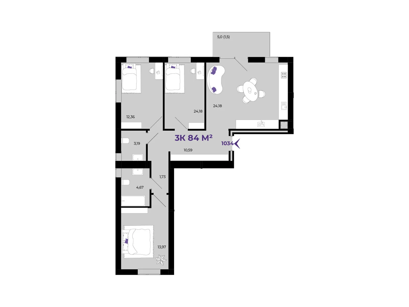Продается 3-комнатная квартира 84 кв. м в Волчинце, ул. Тараса Шевченко, 115 - фото 1
