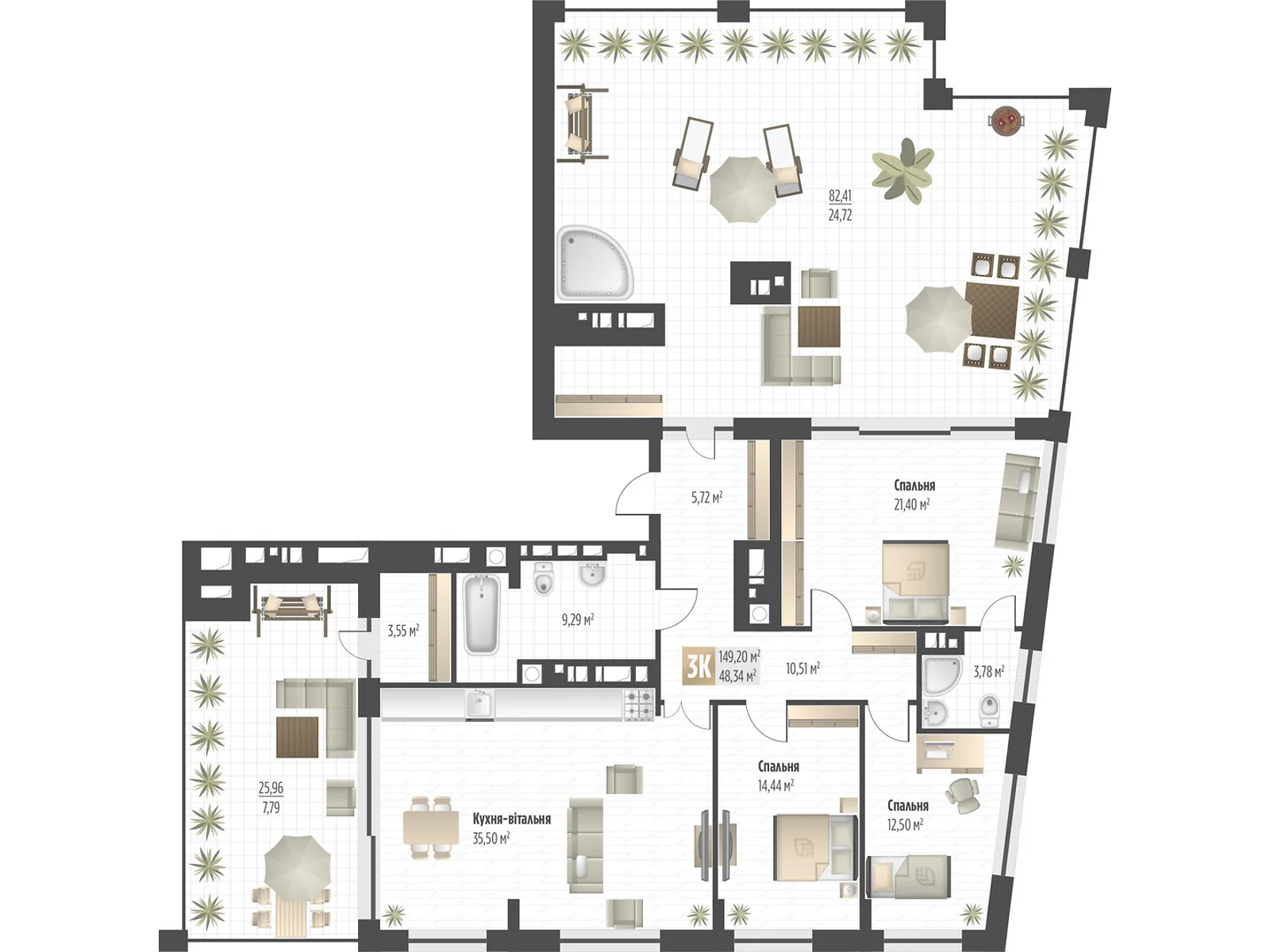 Продается 3-комнатная квартира 149.2 кв. м в Львове, цена: 232235 $ - фото 1